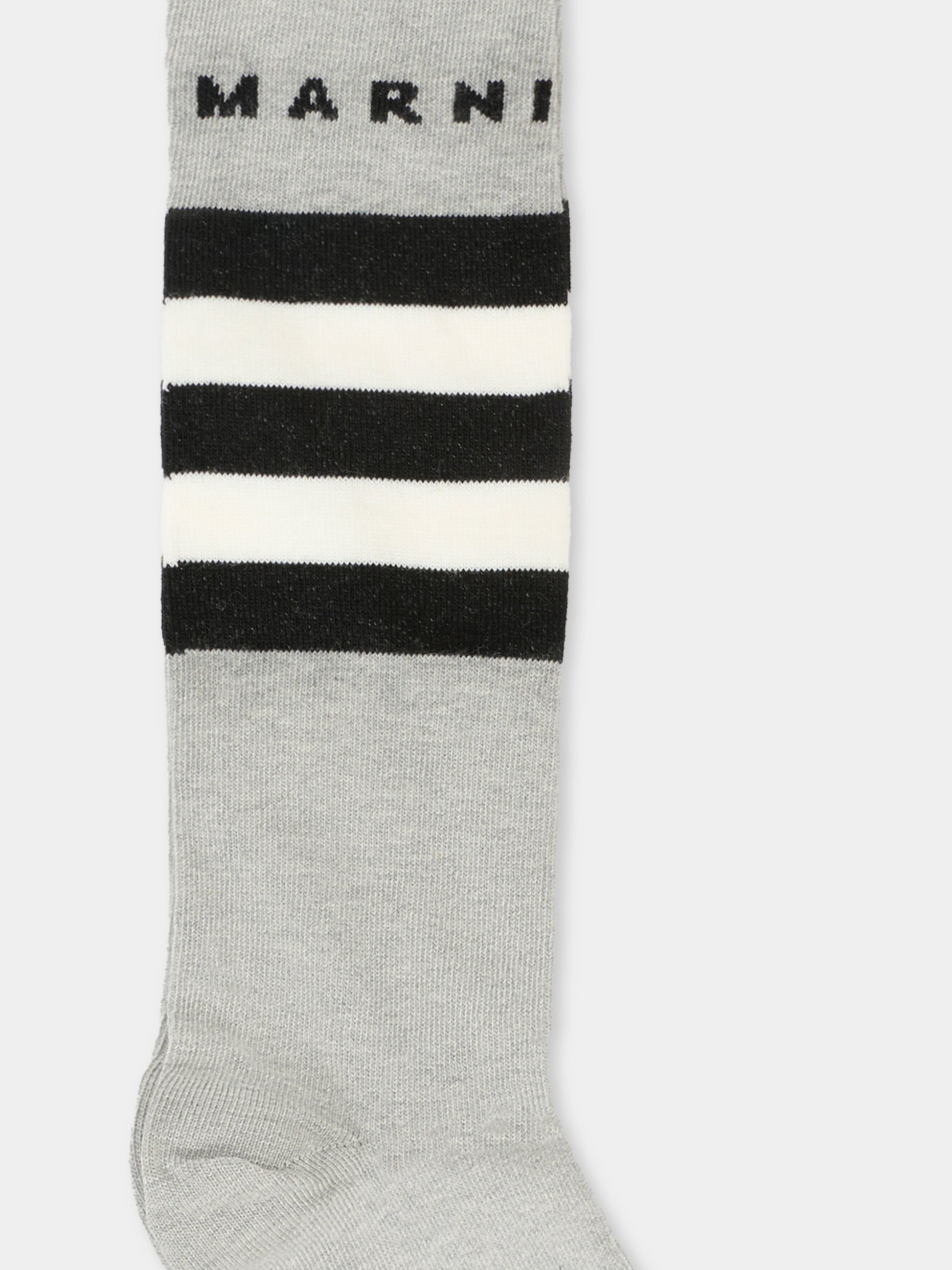 Calze grigie per bambini con logo,Marni Kids,M01631 M00RB 0M923