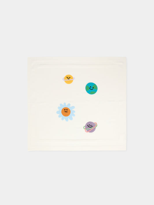 Coperta avorio per neonati con pianeti,Stella Mccartney Kids,TX0520 Z2423 101