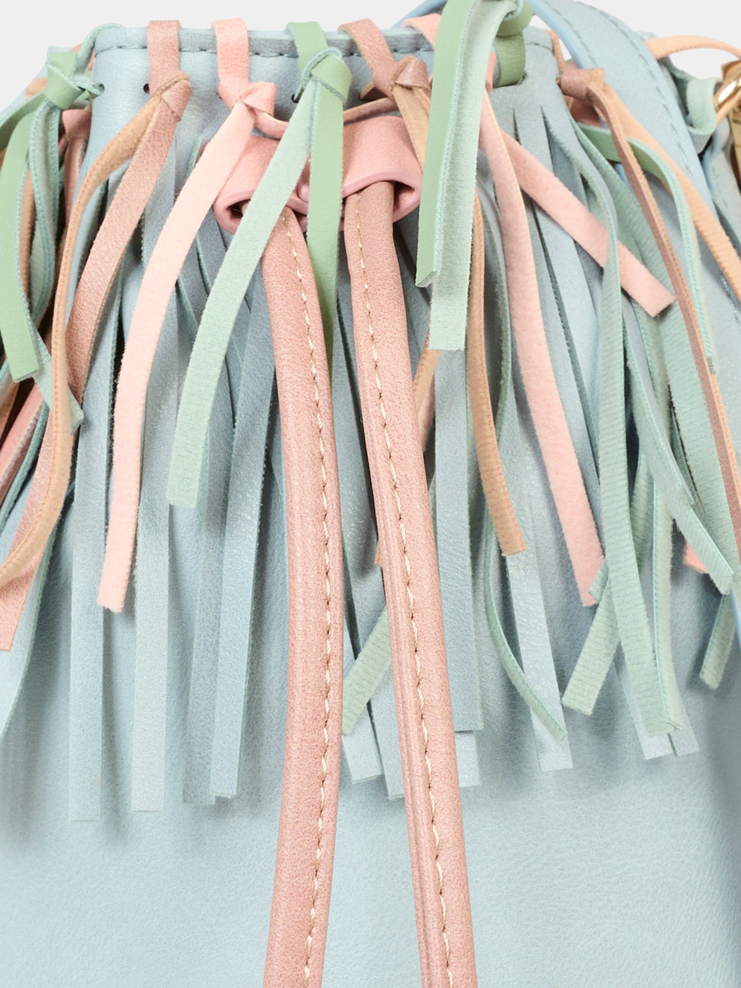 Borsa celeste per bambina con frange,Stella Mccartney Kids,TX0C58 Z3244 923