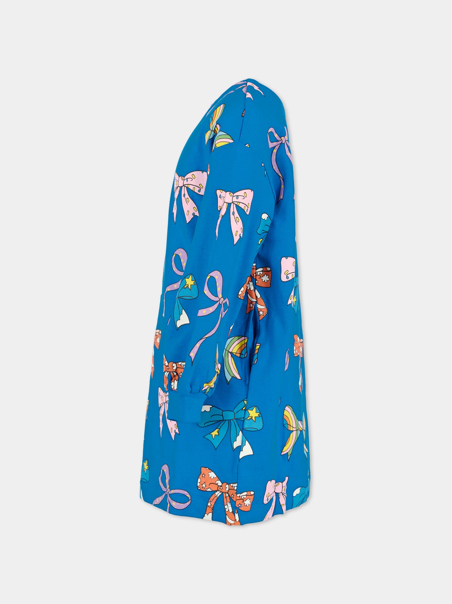 Vestito blu per bambina con fiocchi,Stella Mccartney Kids,TX1C10 Z3096 664MC