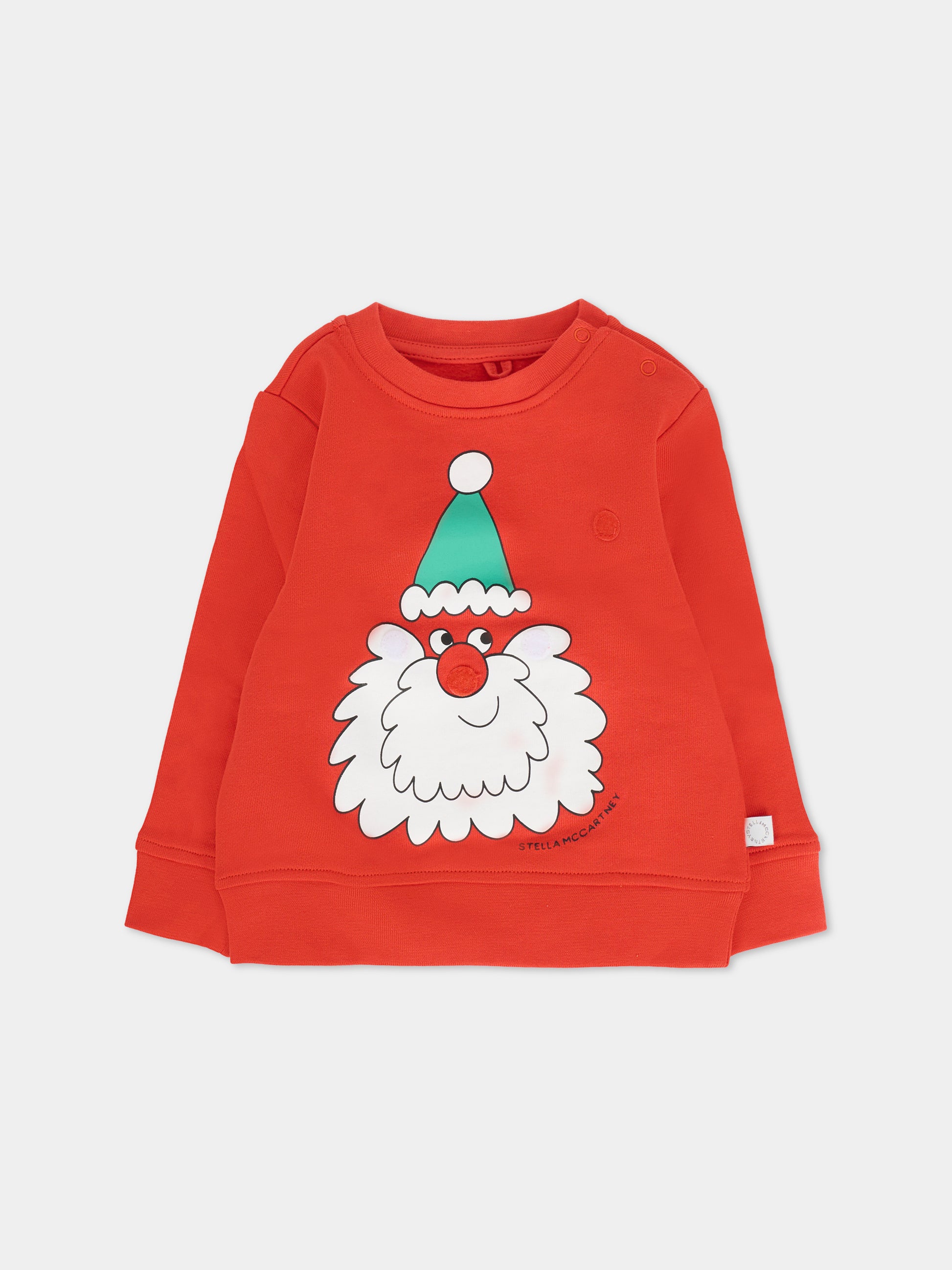 Felpa rossa per neonati con babbo natale,Stella Mccartney Kids,TX4620 Z3059 421