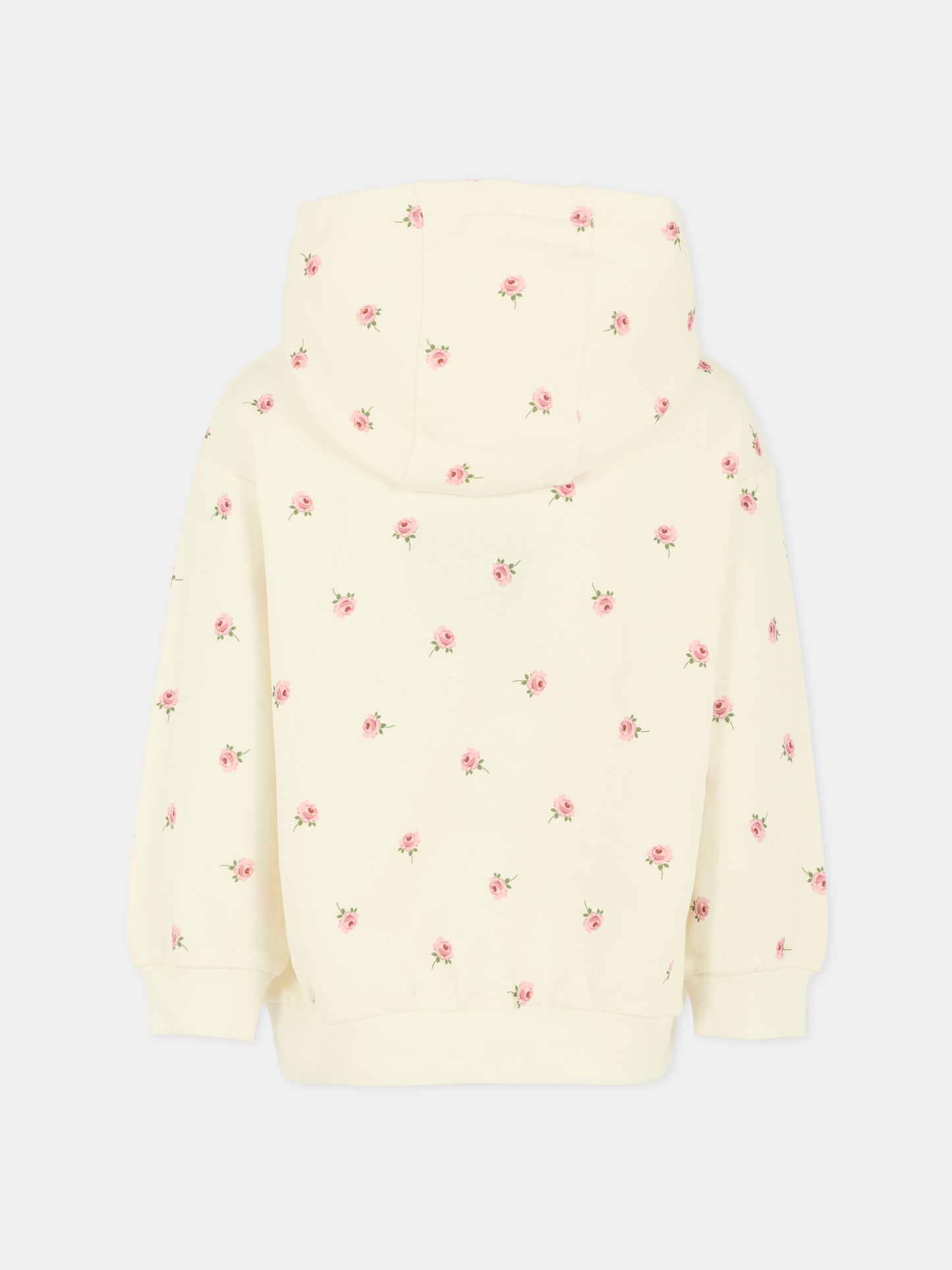 Felpa bianca per bambina con fiori e logo verde,Stella Mccartney Kids,TX4C60 Z3099 103MC