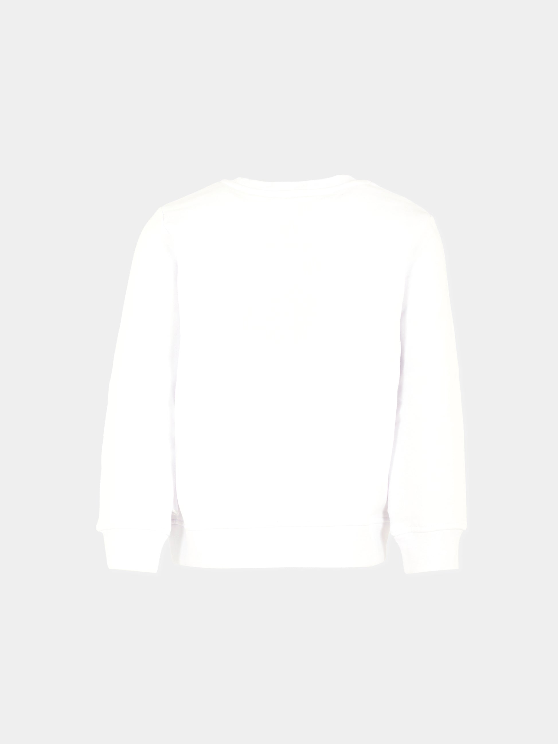 Felpa bianca per bambina con smile,Stella Mccartney Kids,TX4C90 Z0453 100