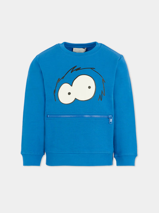 Felpa blu per bambino con Yeti,Stella Mccartney Kids,TX4Q40 Z3059 60Q