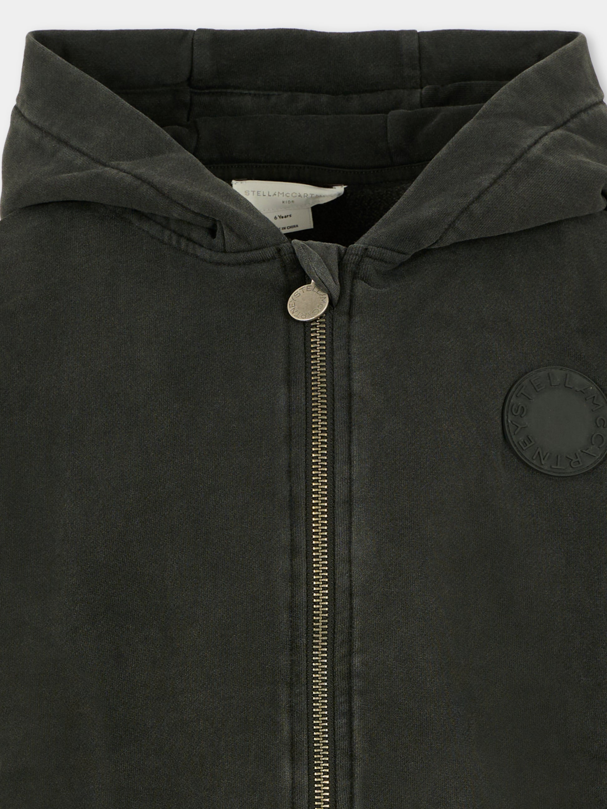 Felpa nera per bambini con logo,Stella Mccartney Kids,TX4R60 Z3059 930