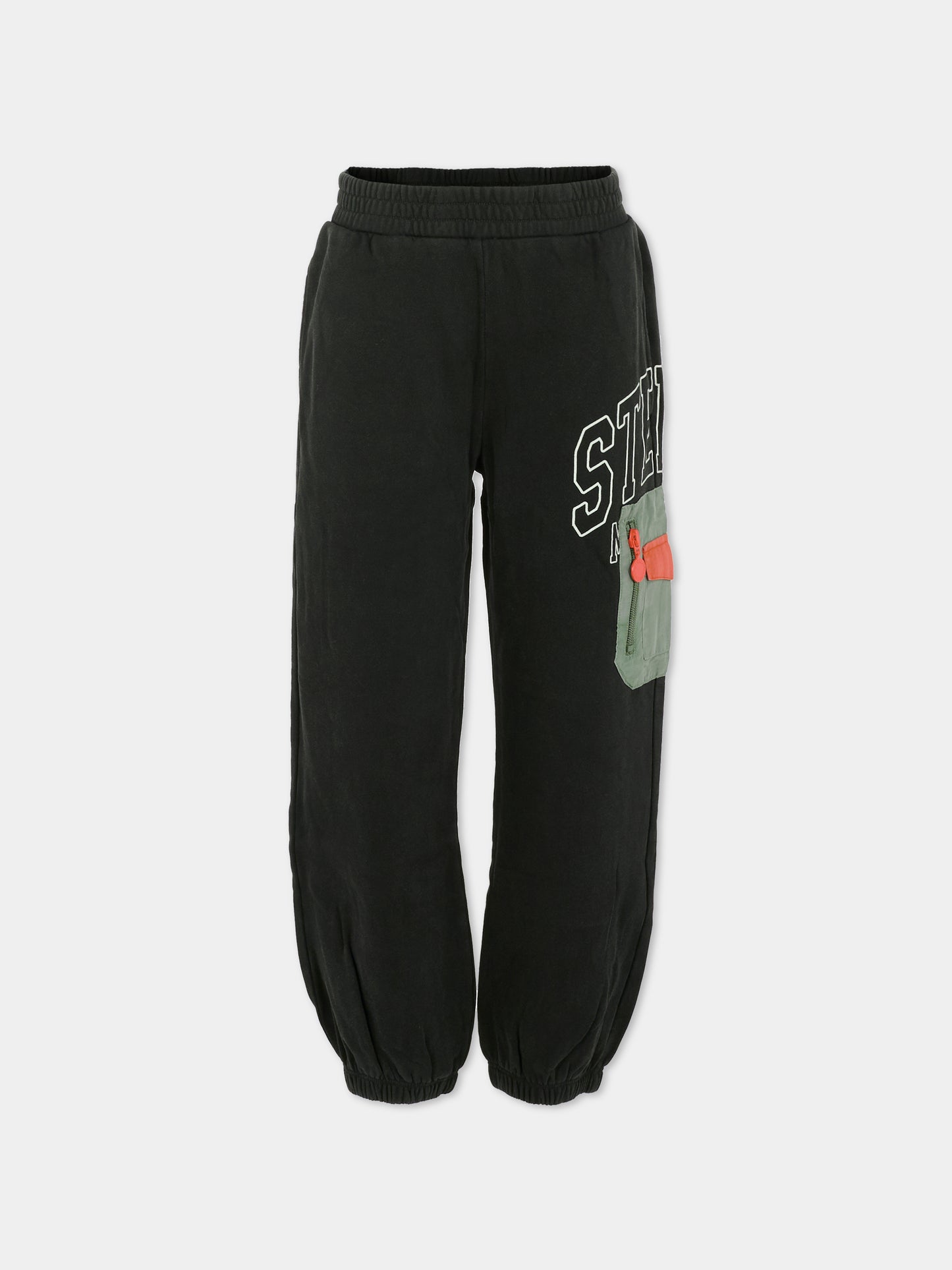 Pantaloni neri per bambino con logo,Stella Mccartney Kids,TX6R40 Z0536 961