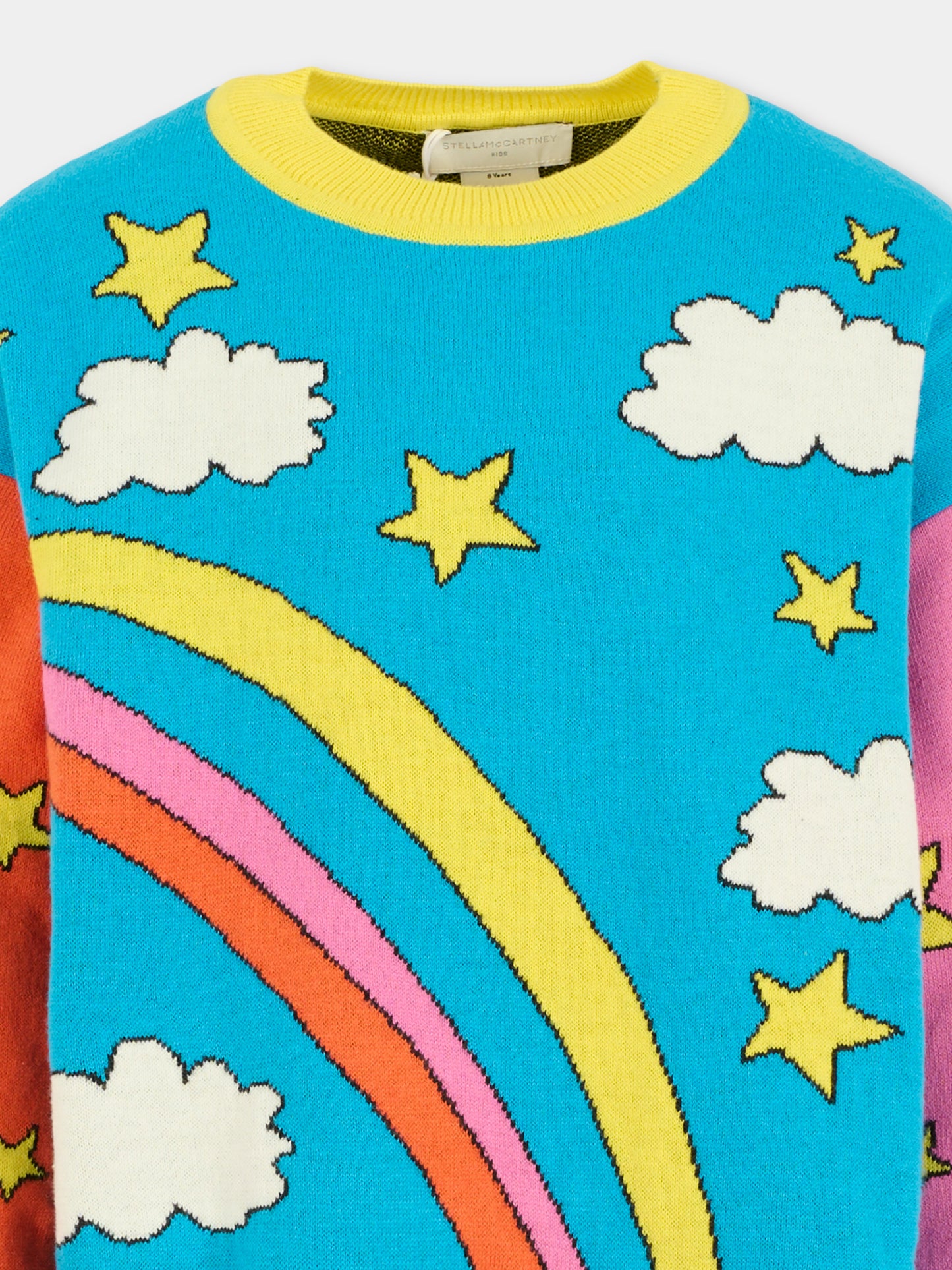 Maglione multicolor per bambina con arcobaleno,Stella Mccartney Kids,TX9A70 Z1528 999