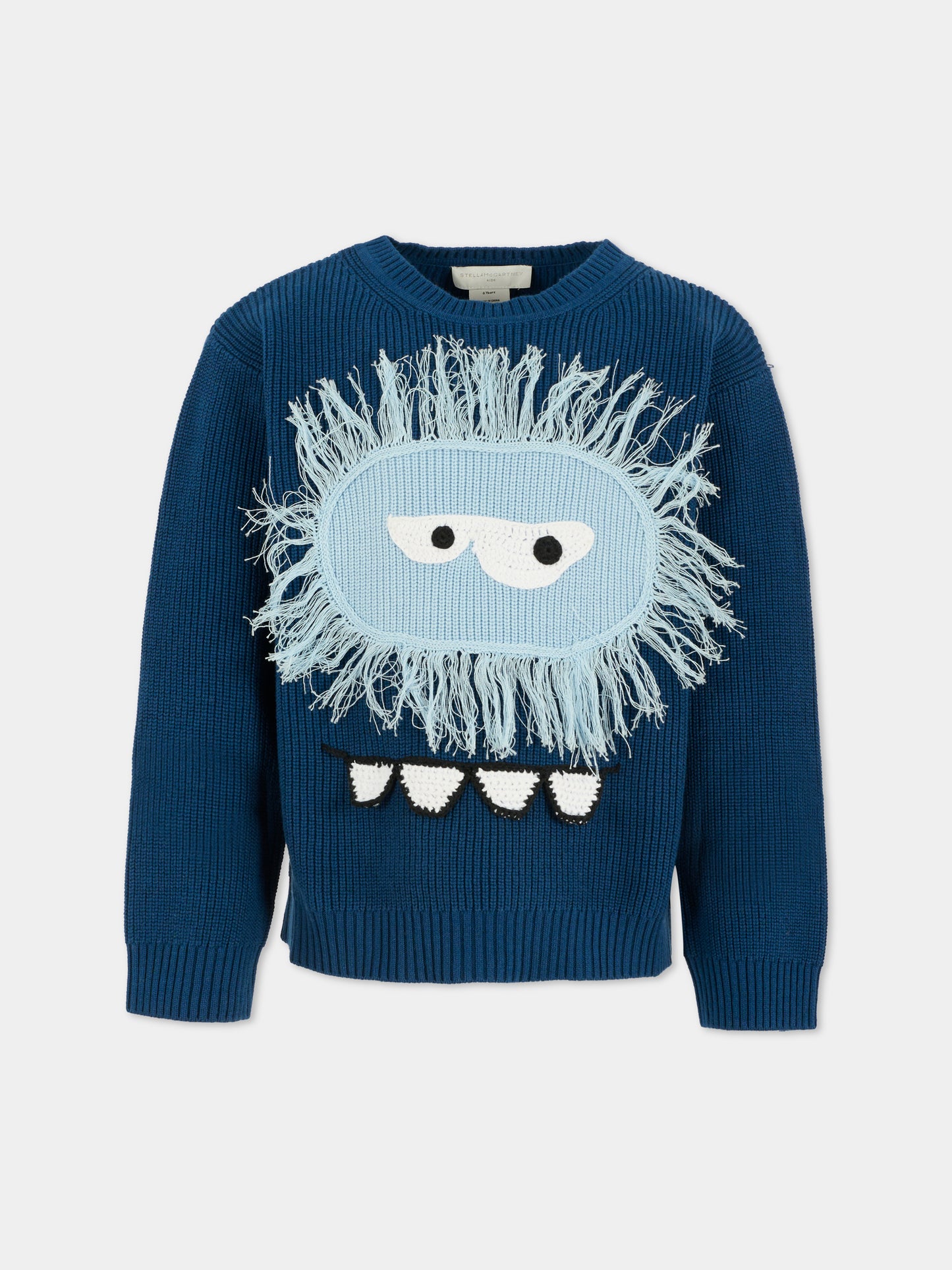 Maglione blu per bambino con Yeti,Stella Mccartney Kids,TX9P10 Z1528 633
