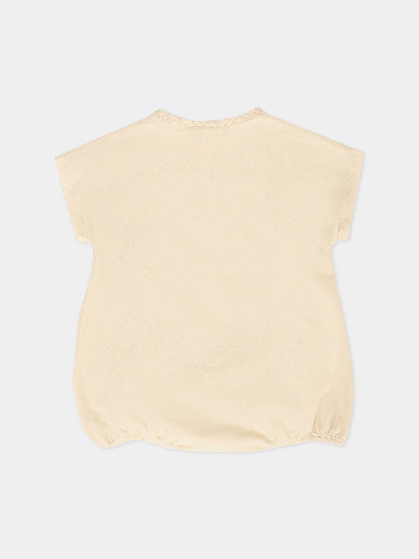 Set beige per neonati con FF e logo,Fendi Kids,BUK142 ST8 F19J5