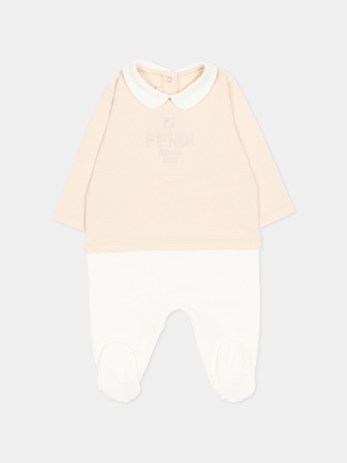 Set tutine beige per neonati con logo,Fendi Kids,BUK146 8RA F19J5