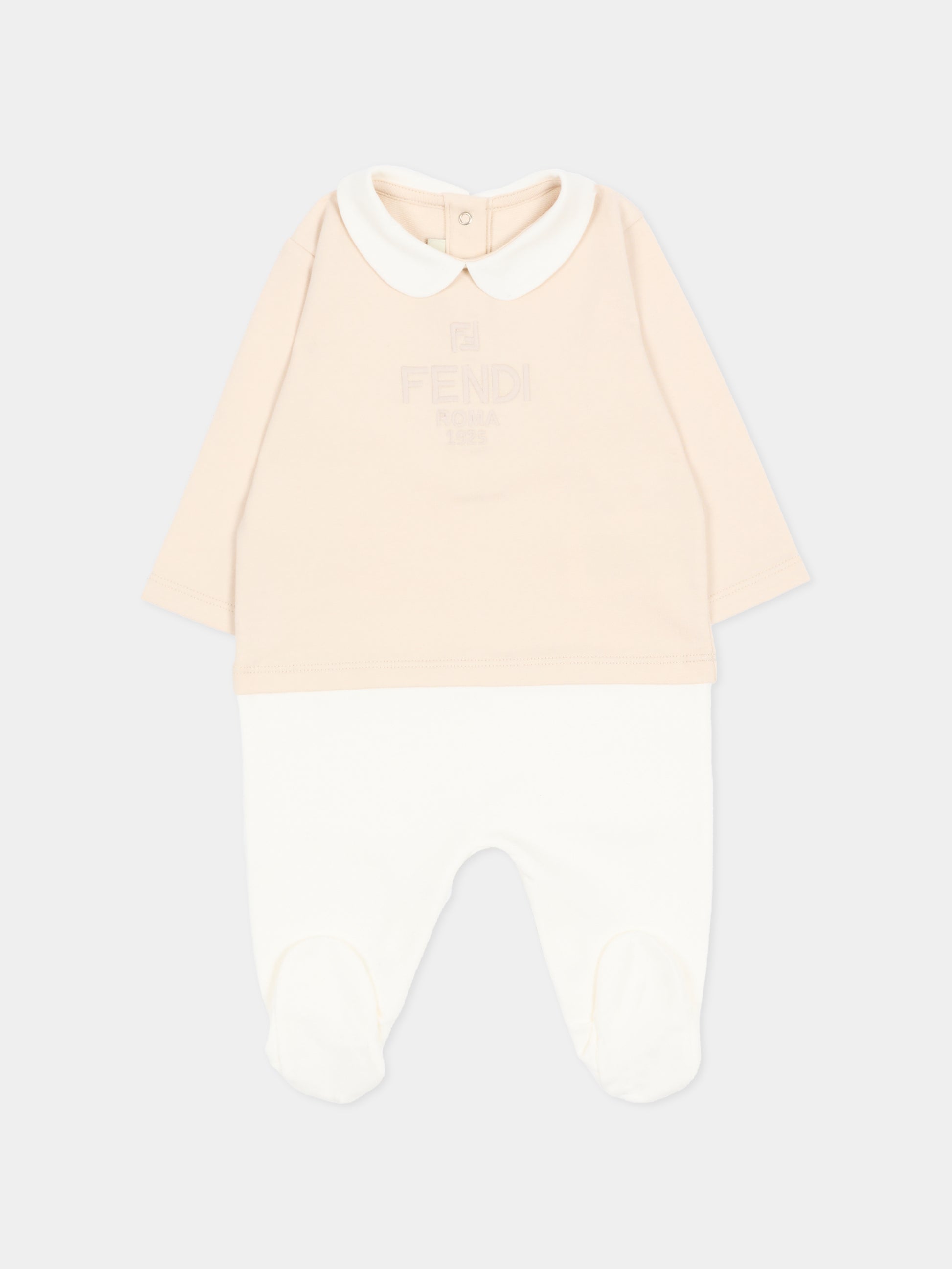 Set tutine beige per neonati con logo,Fendi Kids,BUK146 8RA F19J5