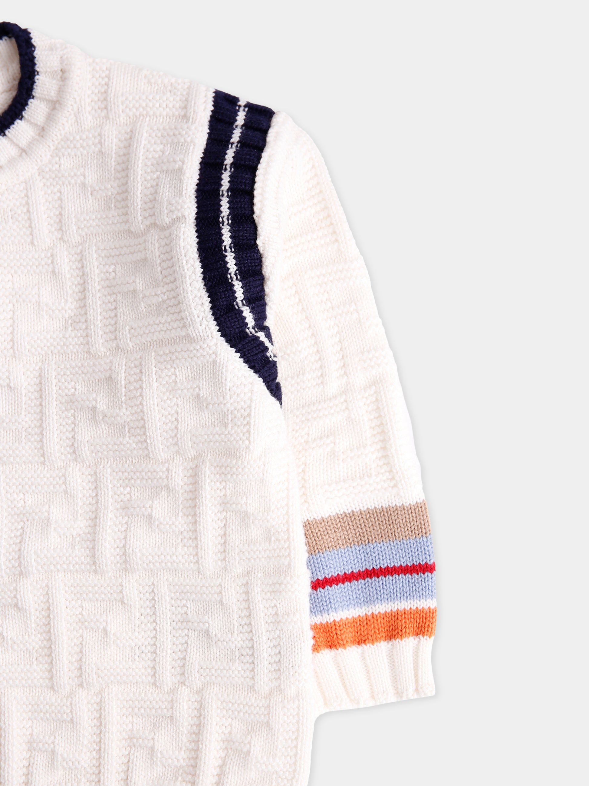 Maglione avorio con FF all-over per neonati,Fendi Kids,BMG110 AUKN F0ZA0