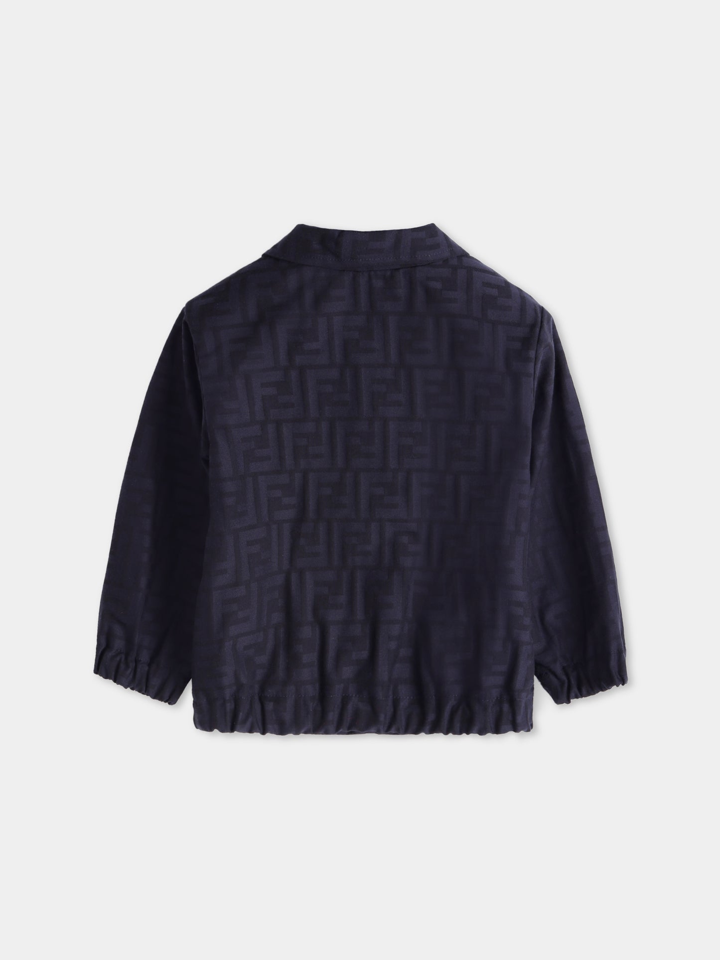 Giacca blu con FF all-over per neonato,Fendi Kids,BMA139 AS64 F1I11