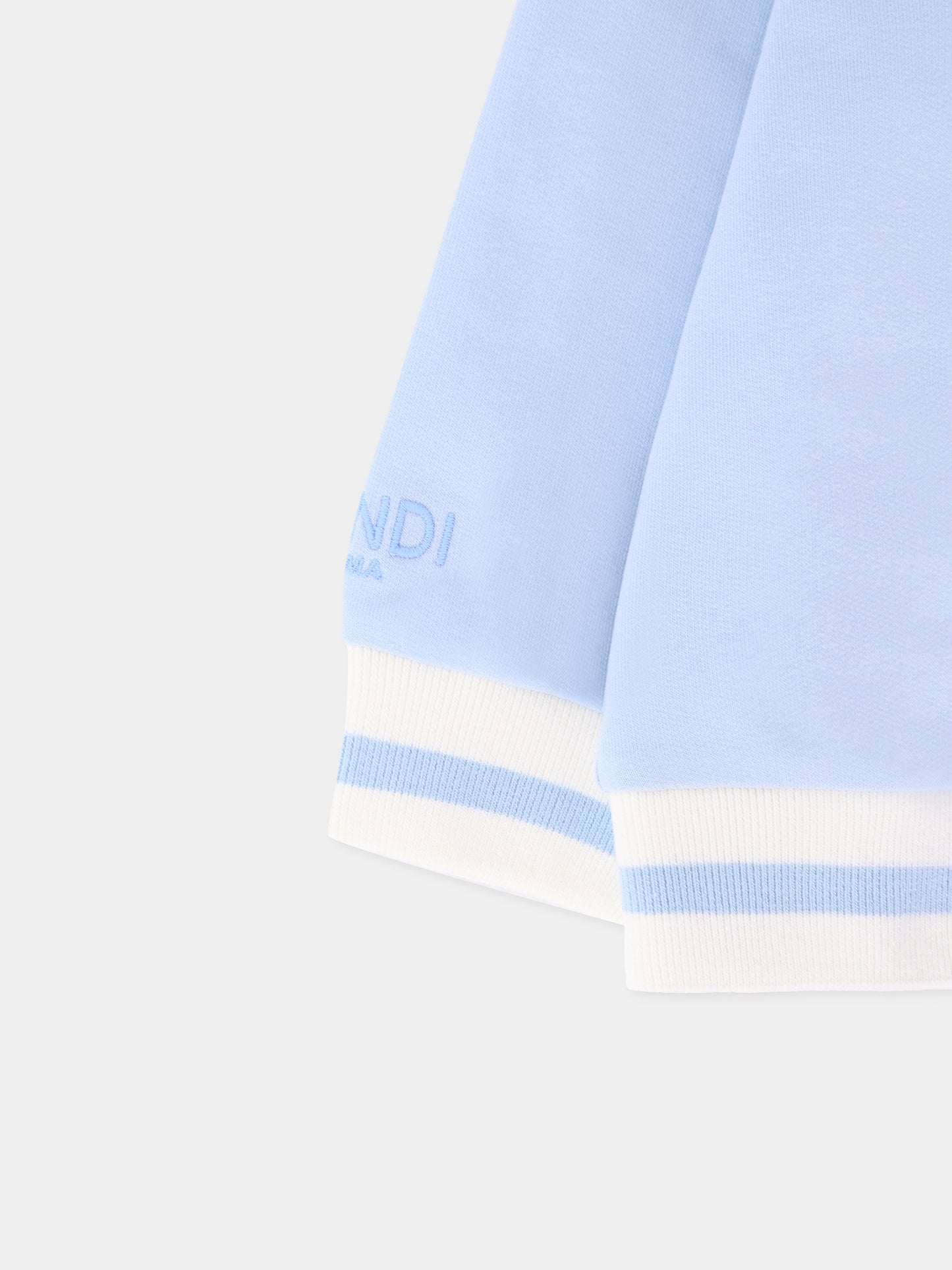 Felpa celeste per neonato con orsetto Fendi,Fendi Kids,BUH088 8RA F19J4