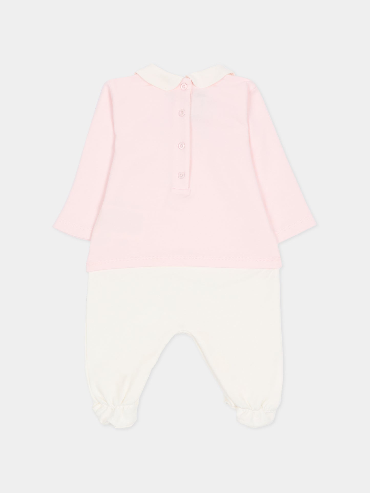 Pink babygrow suit for baby girl with logo