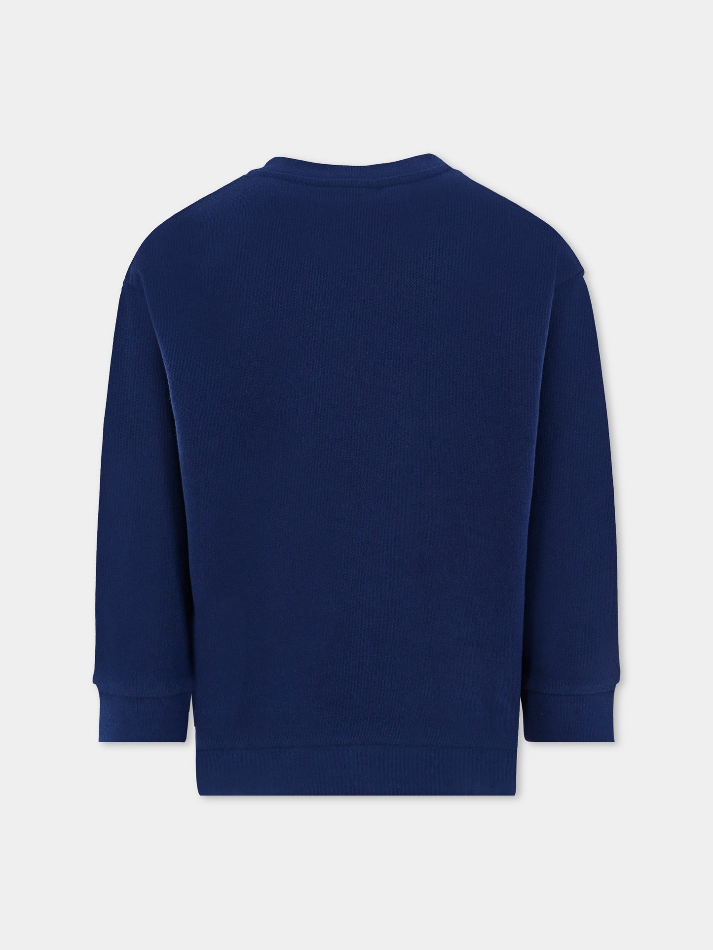 Felpa blu per bambini con logo ricamato,Fendi Kids,JUH104 5V0 F1I11