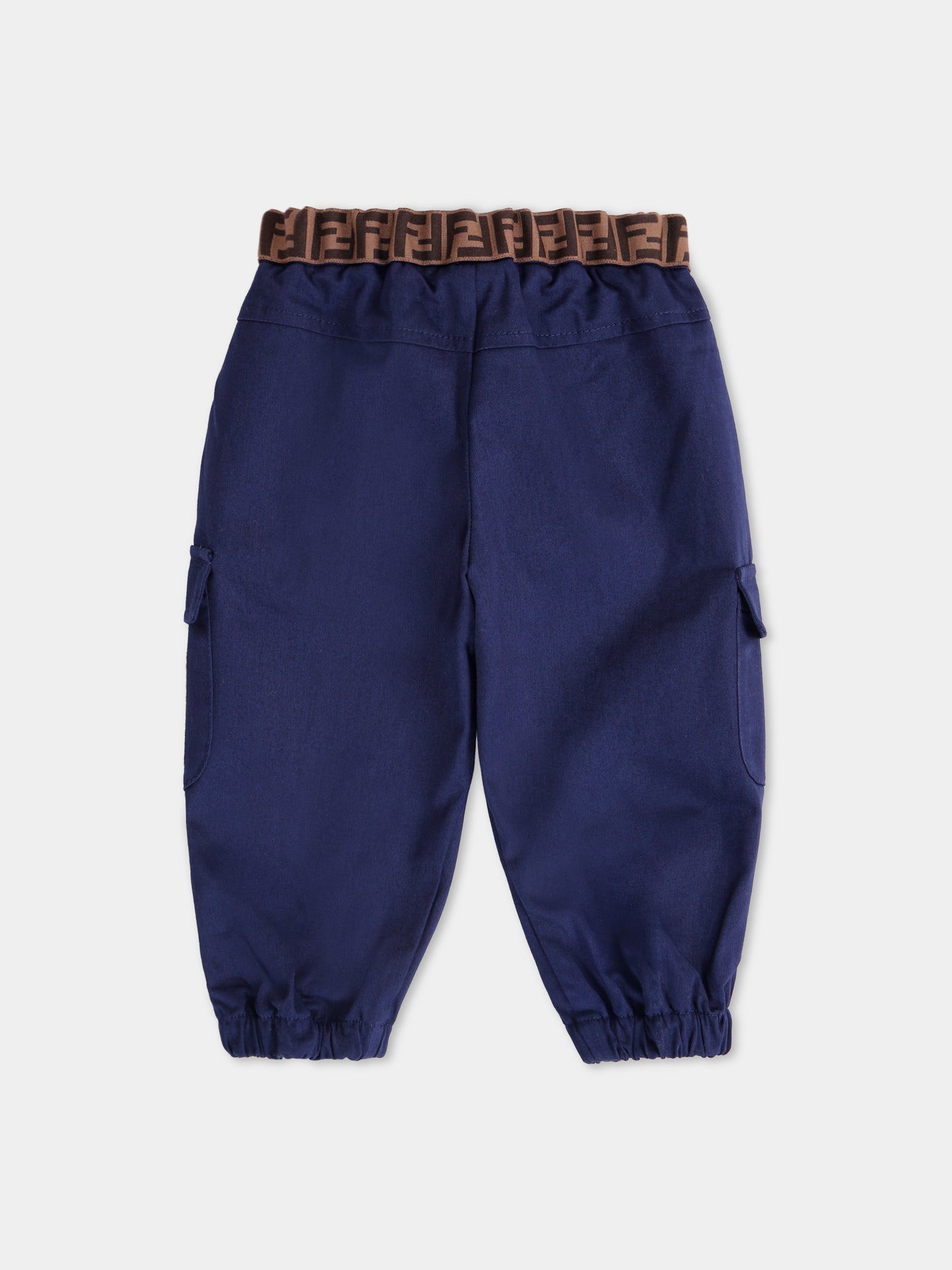 Pantaloni cargo blu per neonato,Fendi Kids,BMF257 AS5Y F1I11