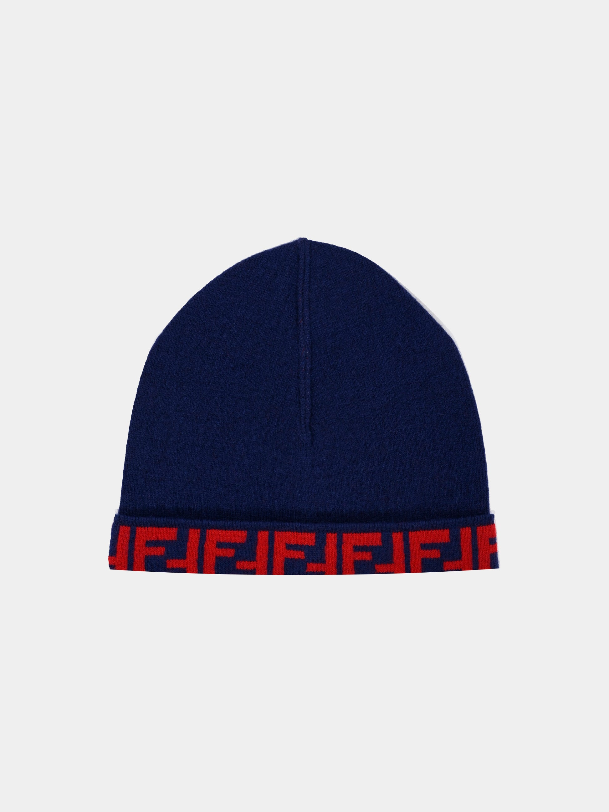 Cappello blu per bambini con FF,Fendi Kids,JUP063 AO29 F08B9