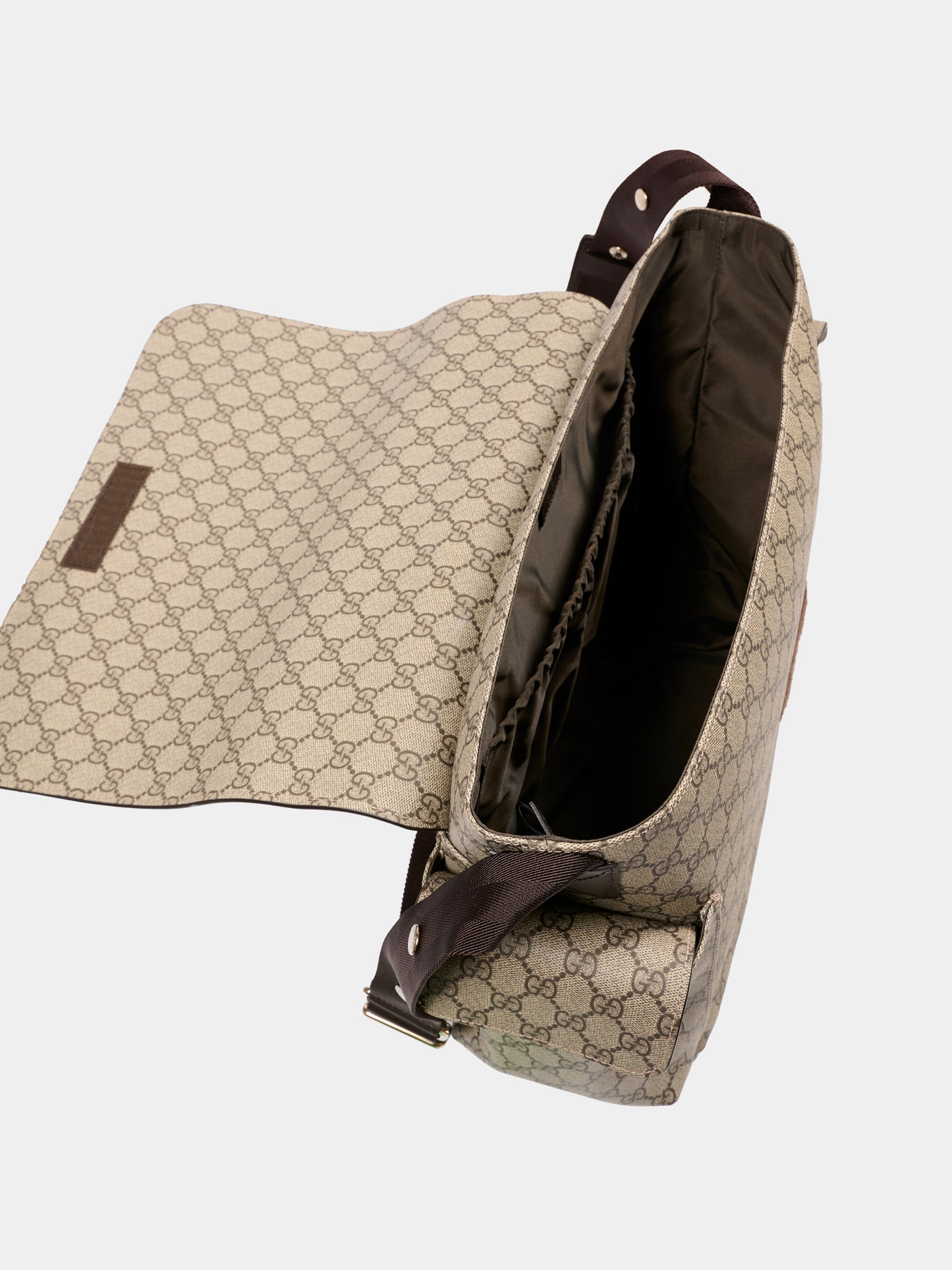 Borsa mamma beige per neonati con GG Supreme,Gucci Kids,211131 KGDIG 8588