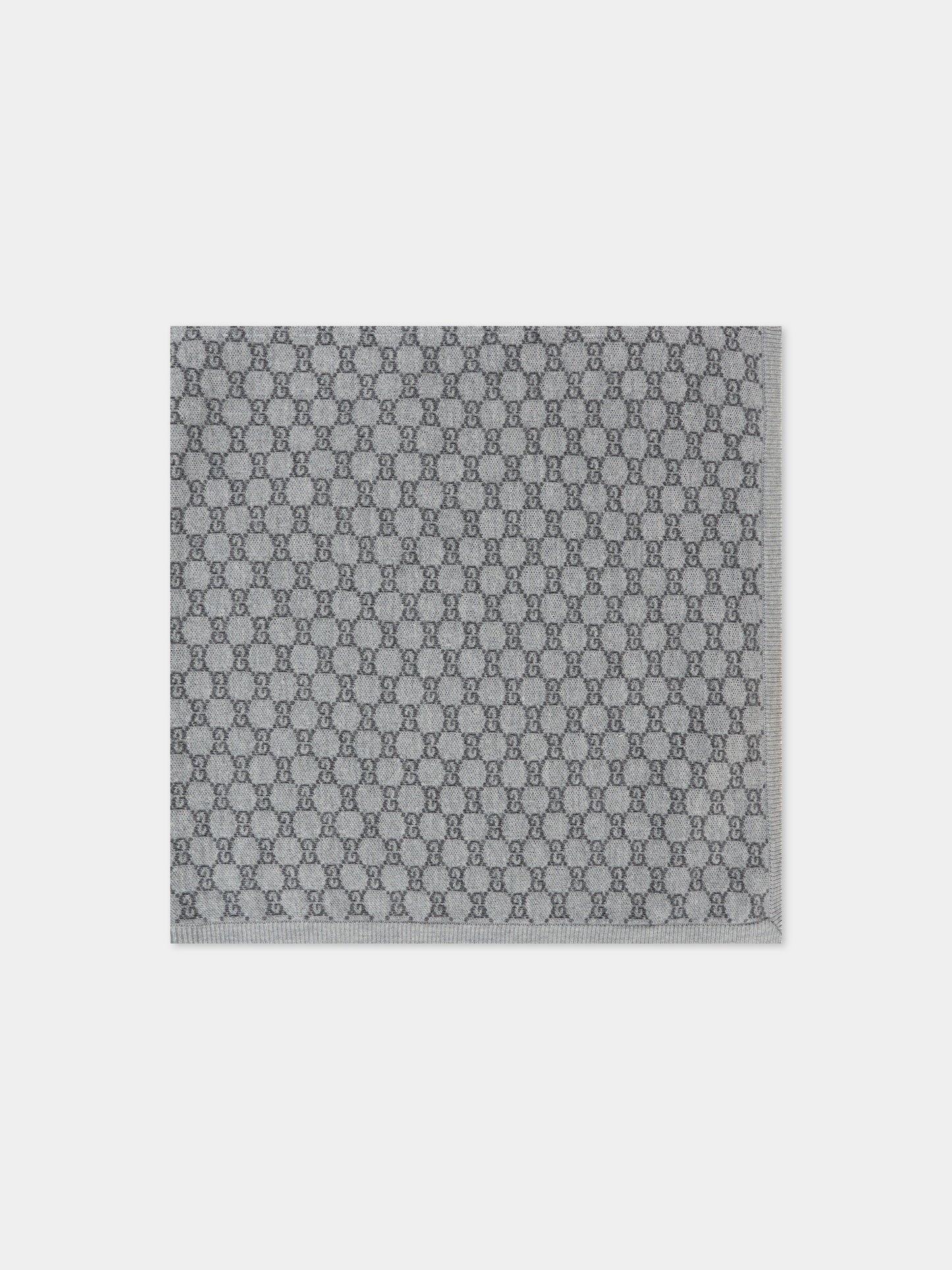 Coperta grigia per neonati con motivo GG,Gucci Kids,835345 3K206 1261
