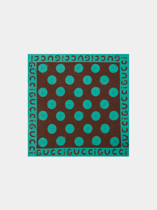 Sciarpa marrone per bambini con sole sorridente,Gucci Kids,831946 4K427 2267