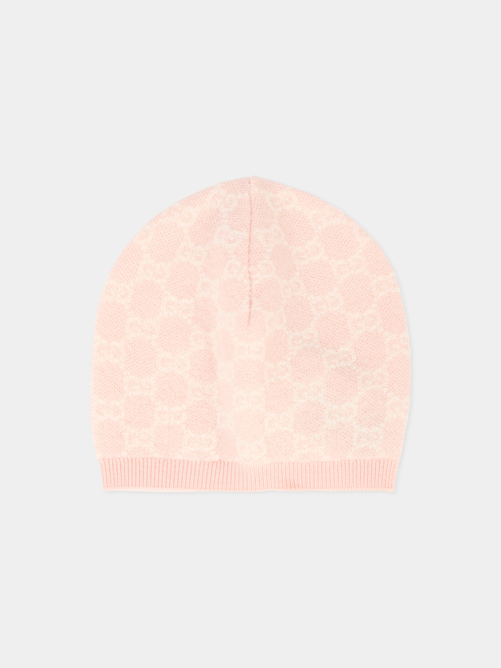 Berretto rosa per neonata con motivo GG,Gucci Kids,835336 3K206 5978