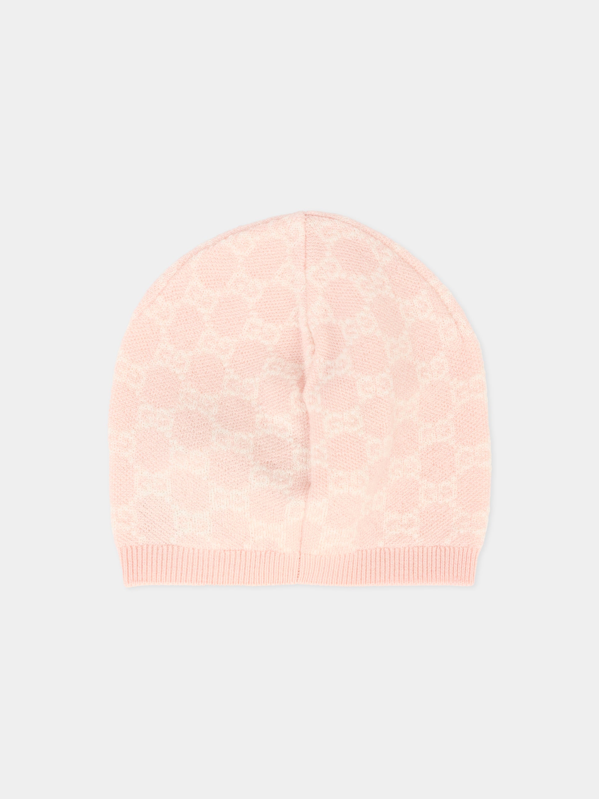 Berretto rosa per neonata con motivo GG,Gucci Kids,835336 3K206 5978
