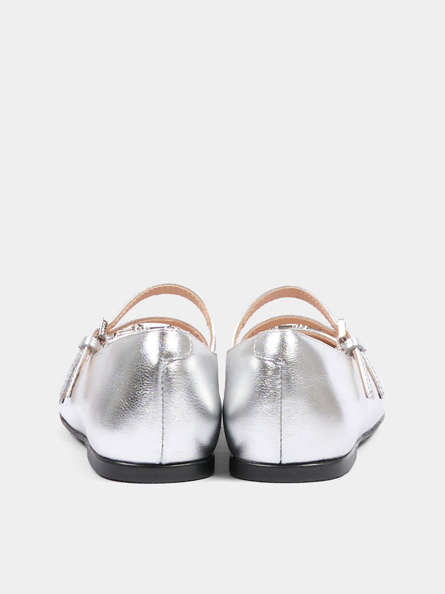 Ballerine argentate per bambina con Morestto,Gucci Kids,834356 BMP00 8106