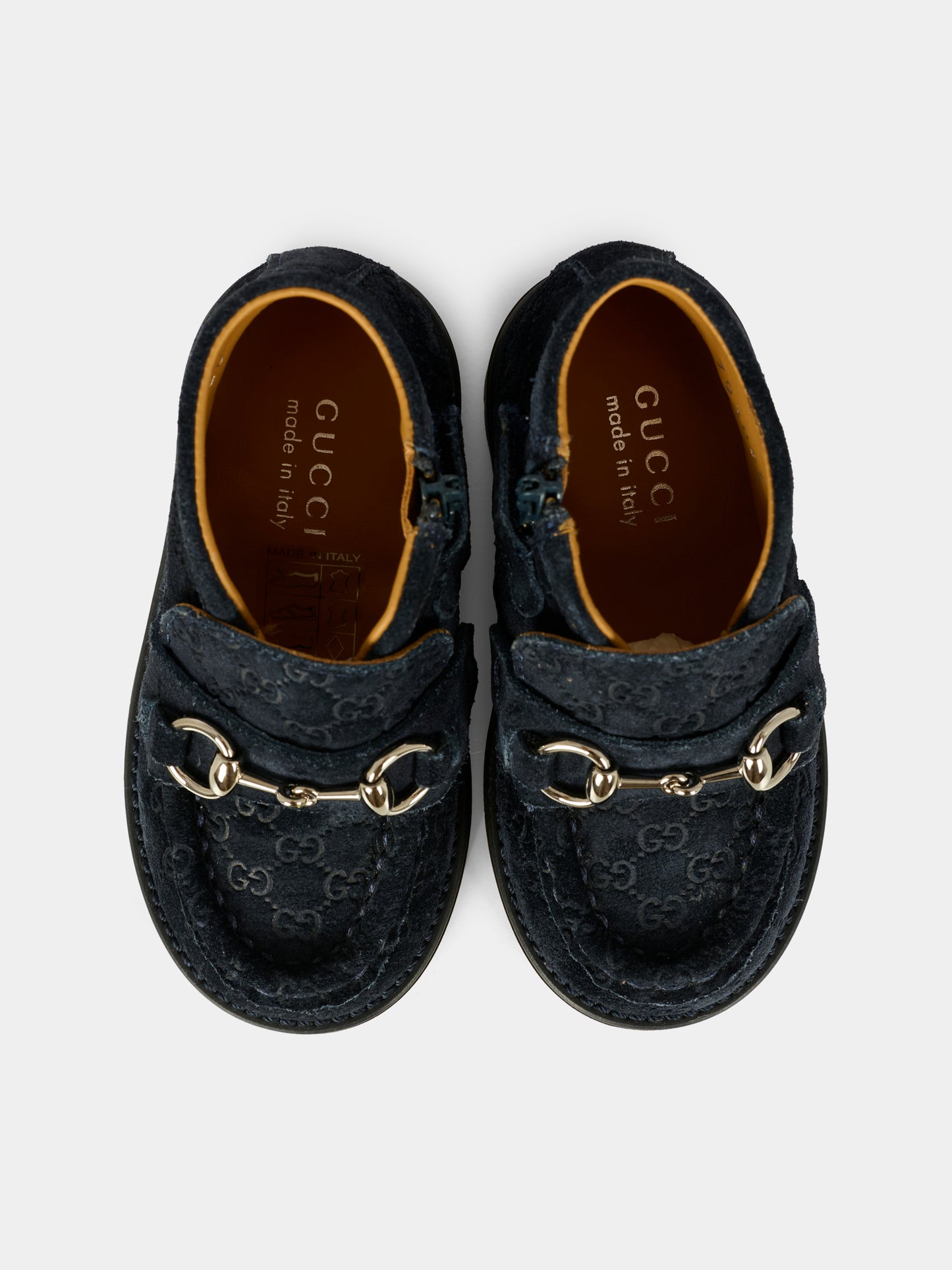 Mocassini blu per neonati e bambini con morsetto,Gucci Kids,793054 AAETK 4009