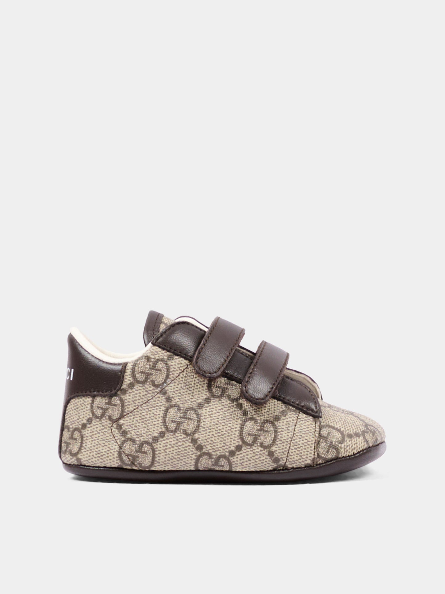 Beige sneakers for babykids with GG