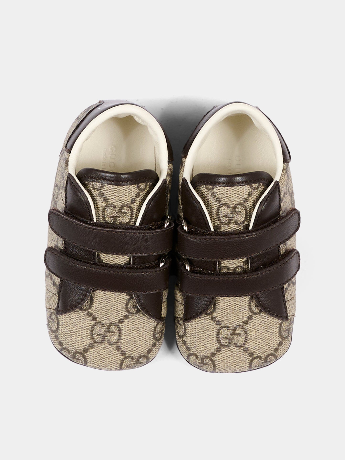 Beige sneakers for babykids with GG