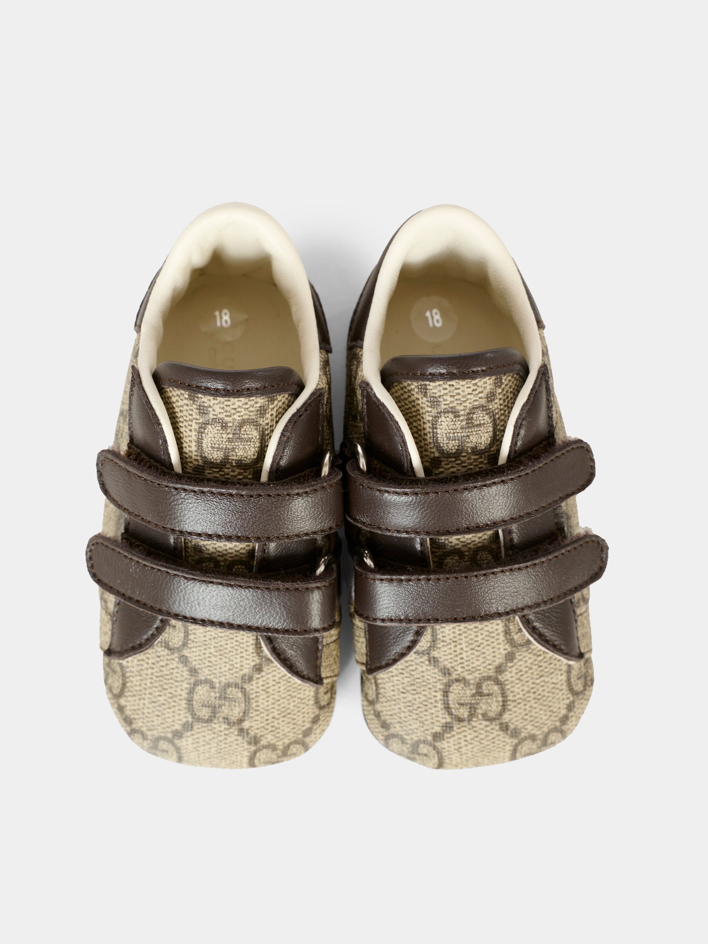 Sneakers beige per neonati con motivo GG,Gucci Kids,772387 FACX3 9752