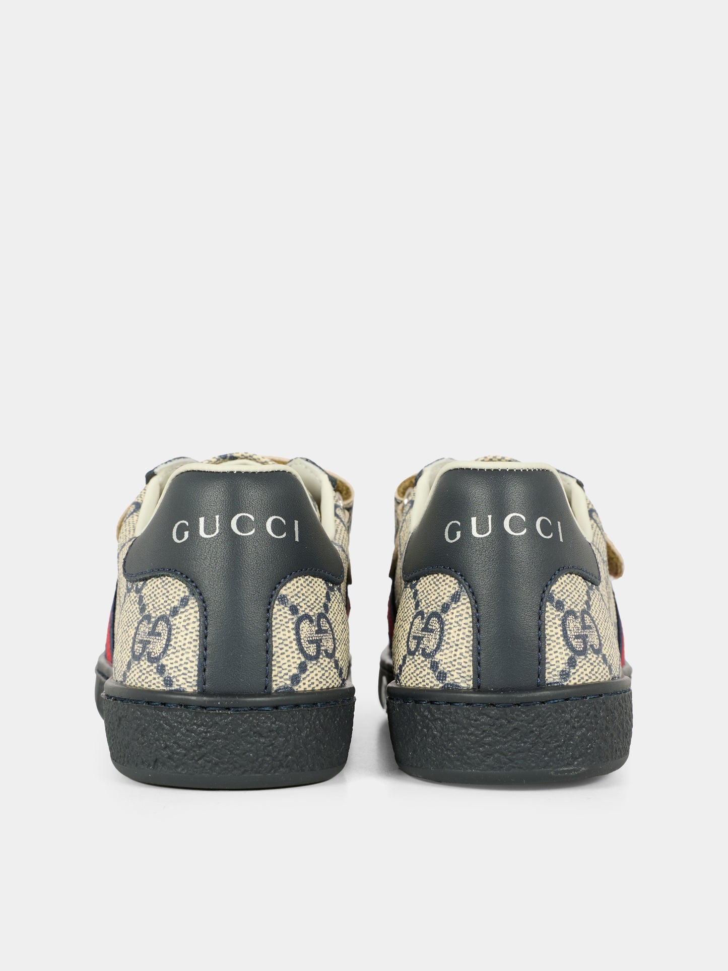 Sneakers Ace blu e grigio per bambini con dettaglio Web,Gucci Kids,463090 FACYF 4055