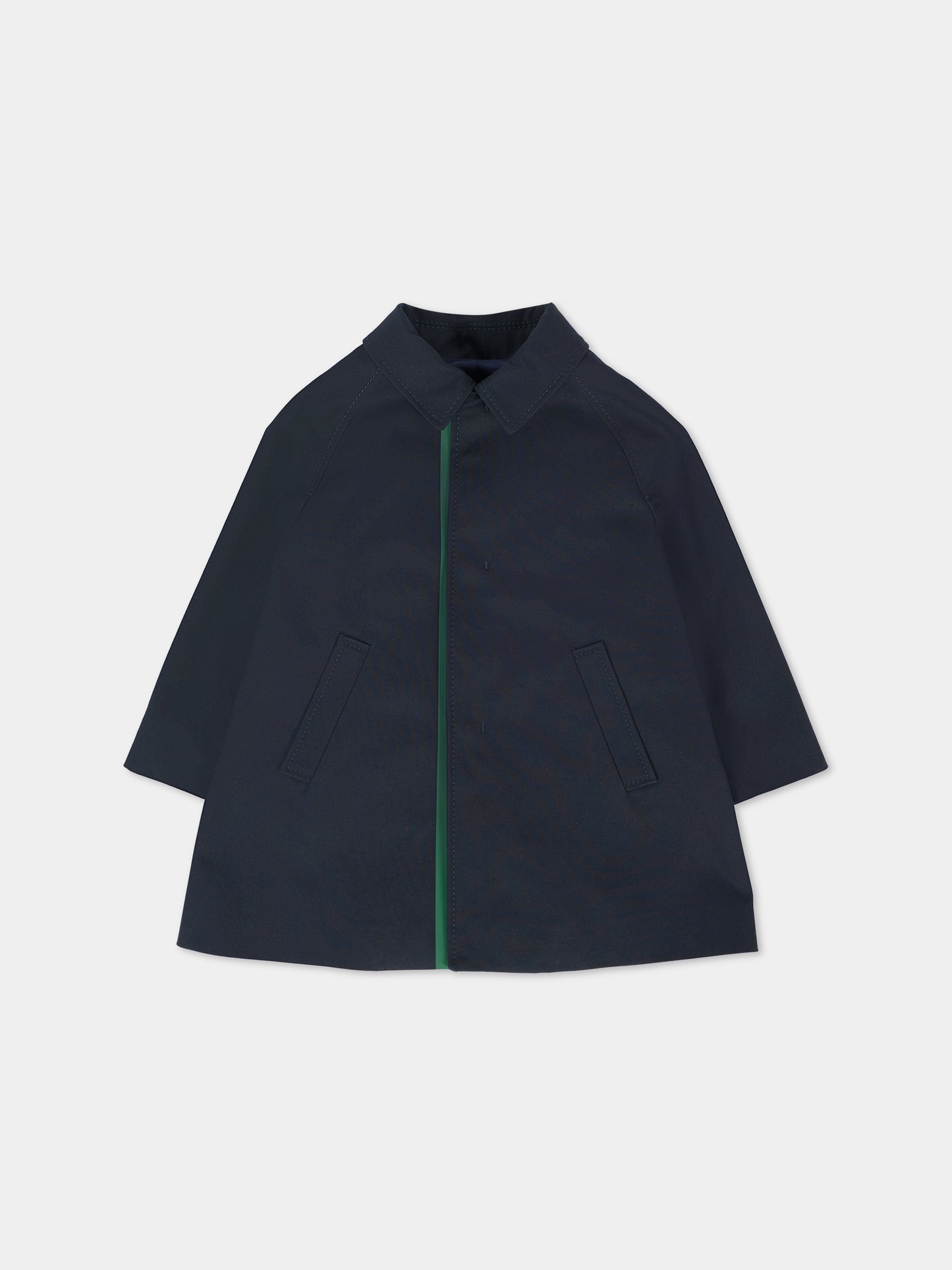 Cappotto blu per neonati con dettaglio Web,Gucci Kids,824874 XWA44 4440