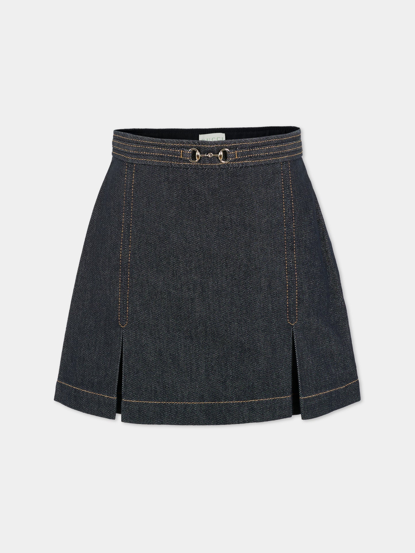 Gonna denim per bambina con morsetto,Gucci Kids,827450 XDDCP 4100