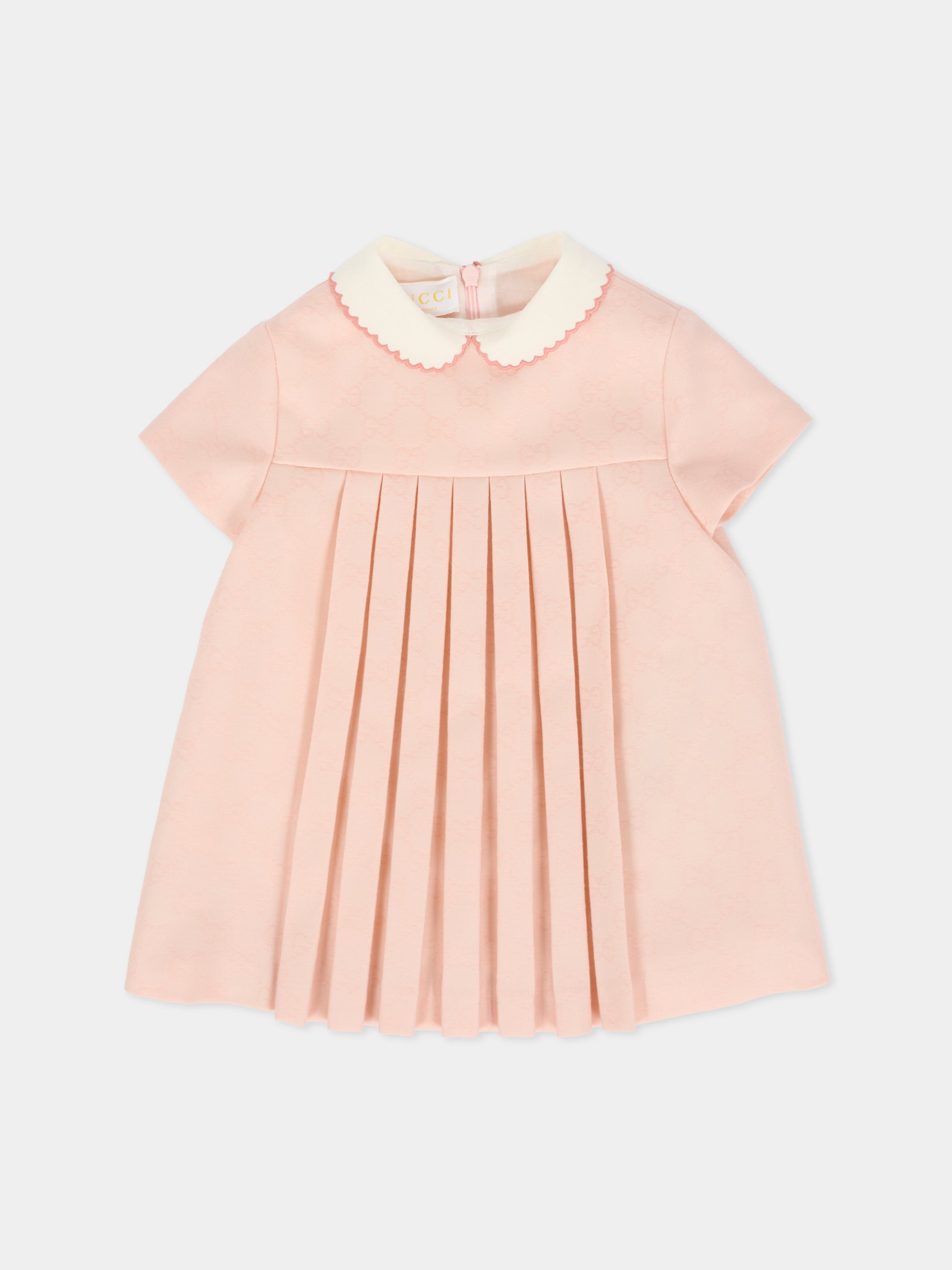 Vestito rosa per neonata con GG,Gucci Kids,828502 XWA5D 5071