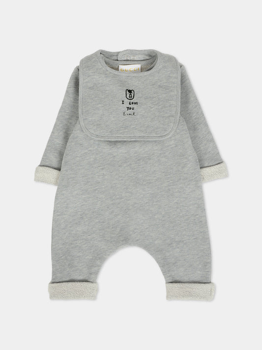 Set tutina grigia per neonati con cane Gucci,Gucci Kids,828842 XJHES 1183