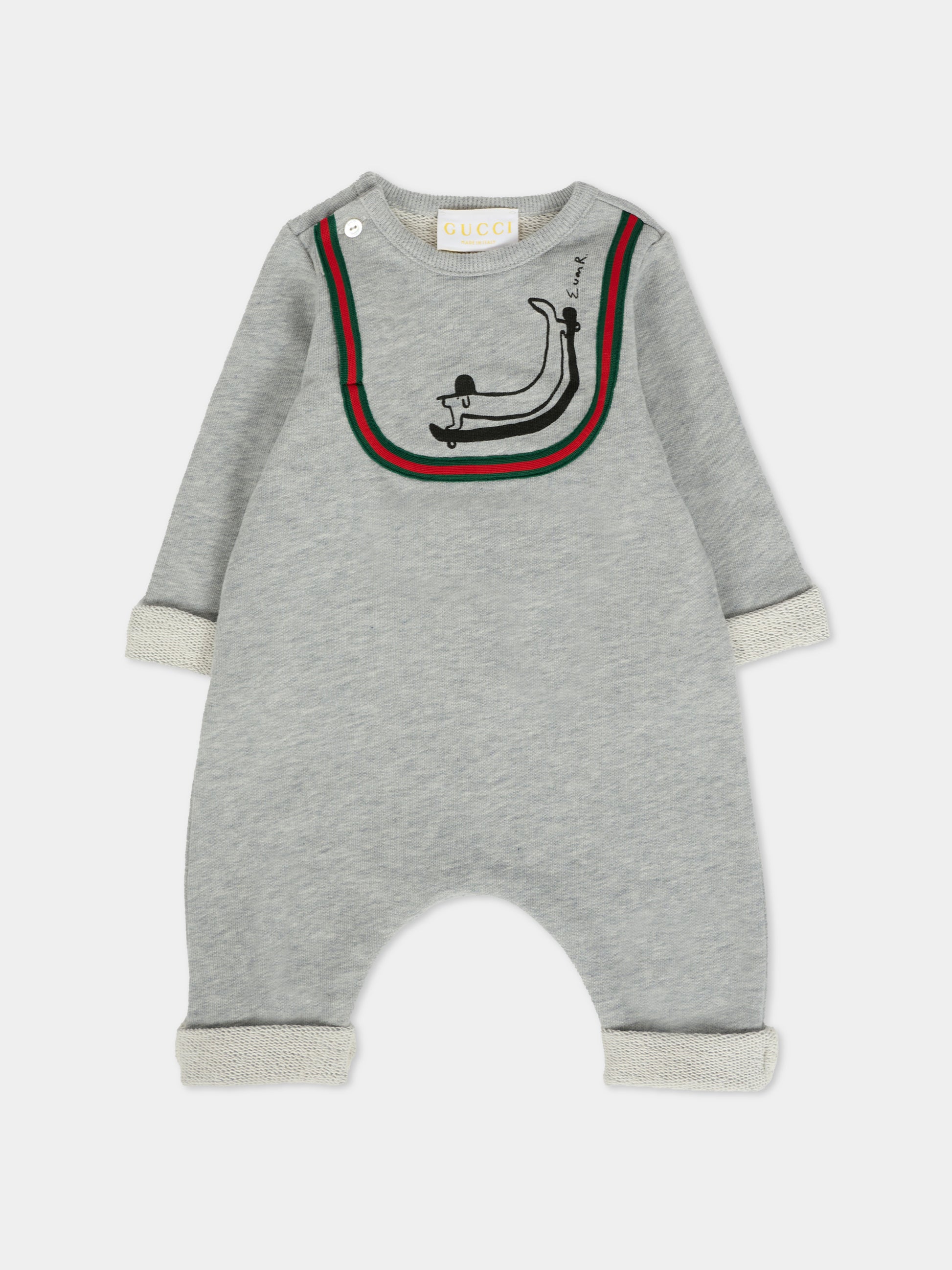 Set tutina grigia per neonati con cane Gucci,Gucci Kids,828842 XJHES 1183
