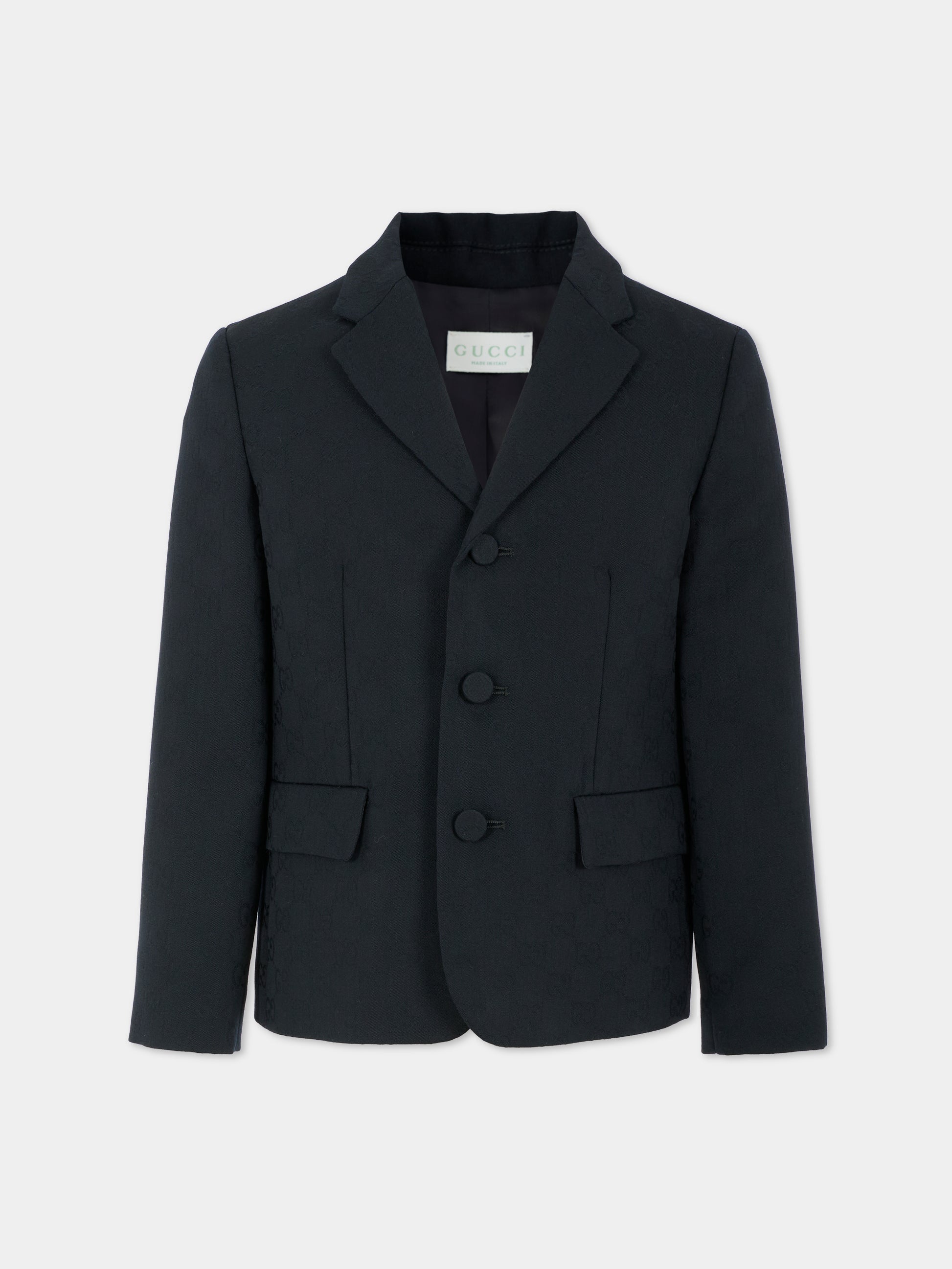 Giacca blu per bambino con GG,Gucci Kids,824828 XWA5C 4440