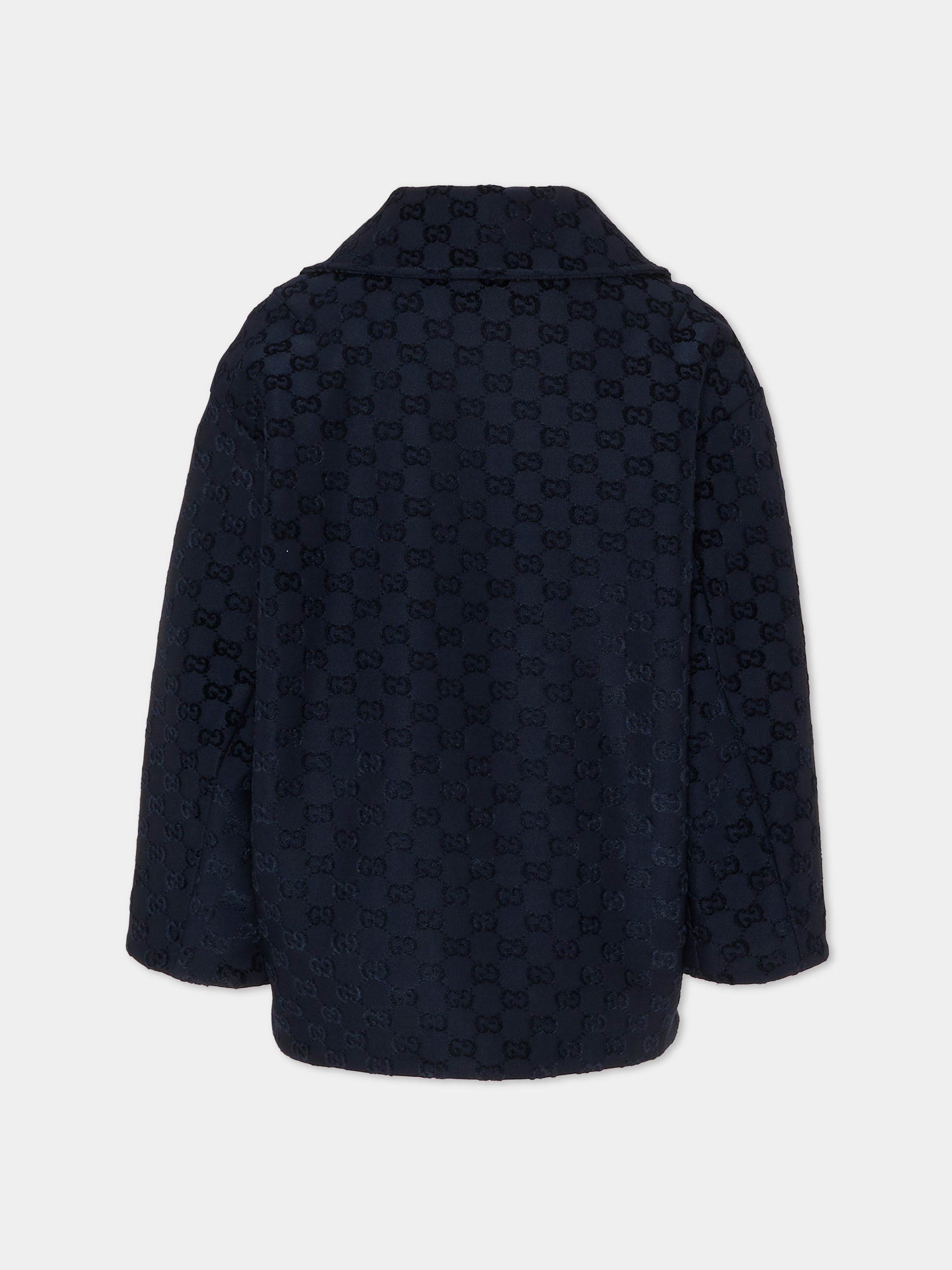 Giacca blu per bambina con motivo GG,Gucci Kids,828849 XJHD5 4215