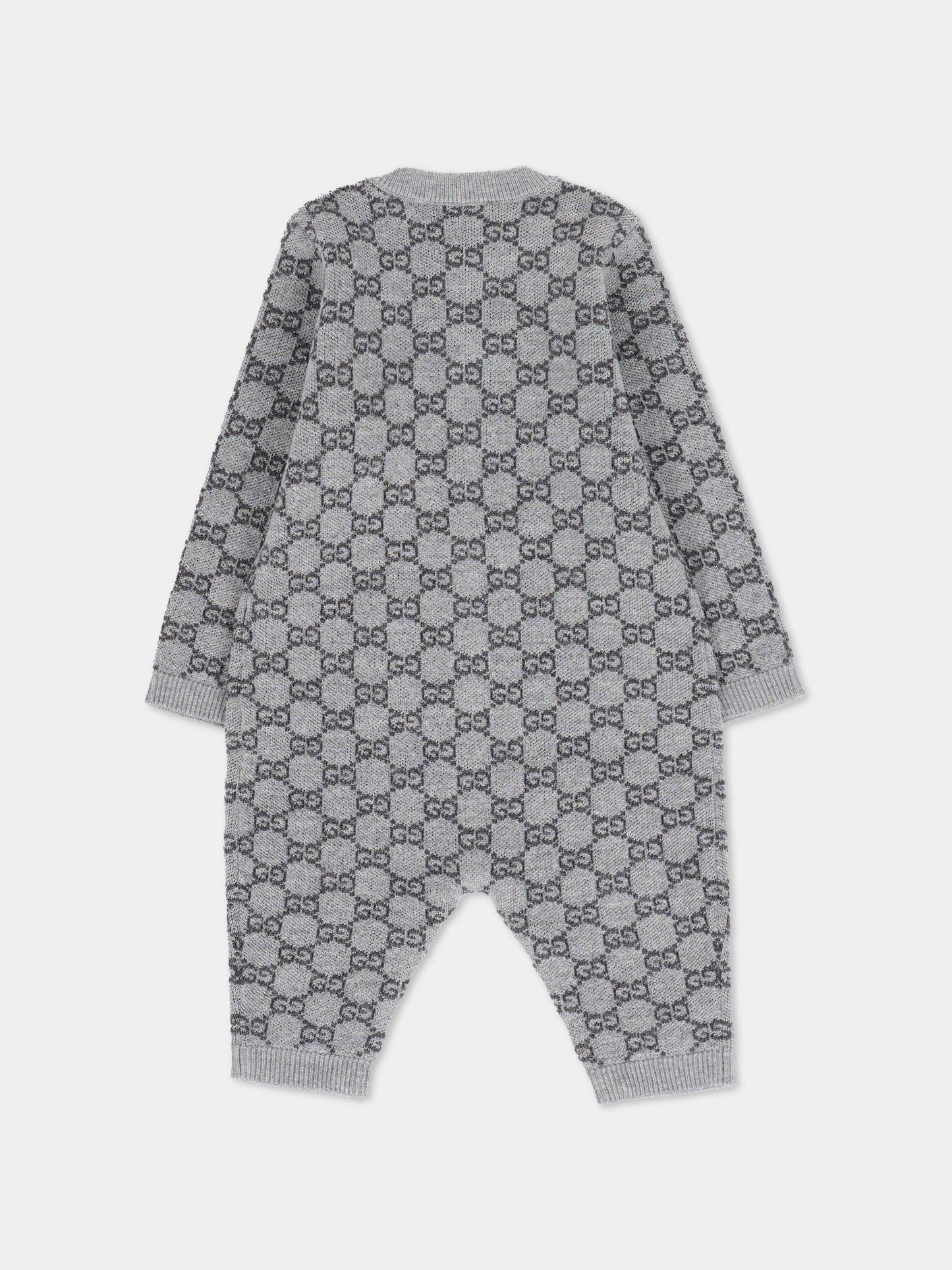 Tutina grigia per neonati con GG,Gucci Kids,834343 XKEZP 1018
