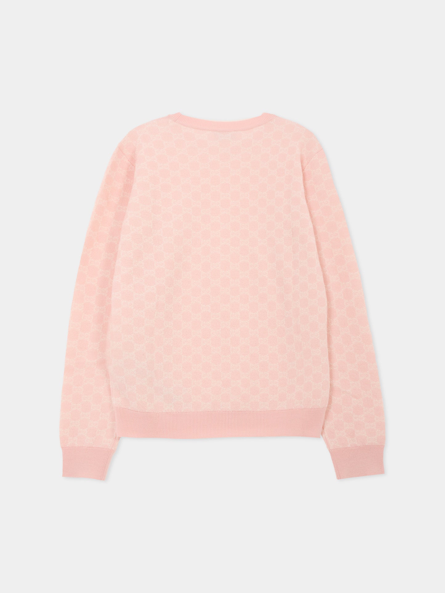 Maglione rosa per bambina con motivo GG,Gucci Kids,834349 XKEZO 5012