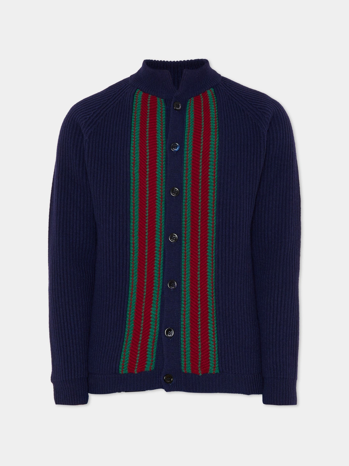 Cardigan blu per bamibini con dettaglio Web,Gucci Kids,823399 XKEXL 4551