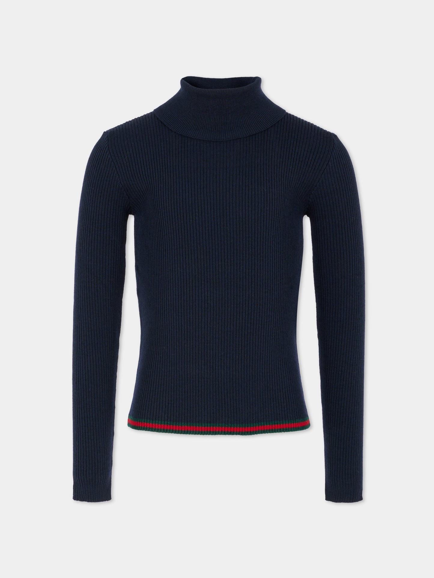 Dolcevita blu per bambini con dettaglio Web,Gucci Kids,828413 XKEZQ 4180