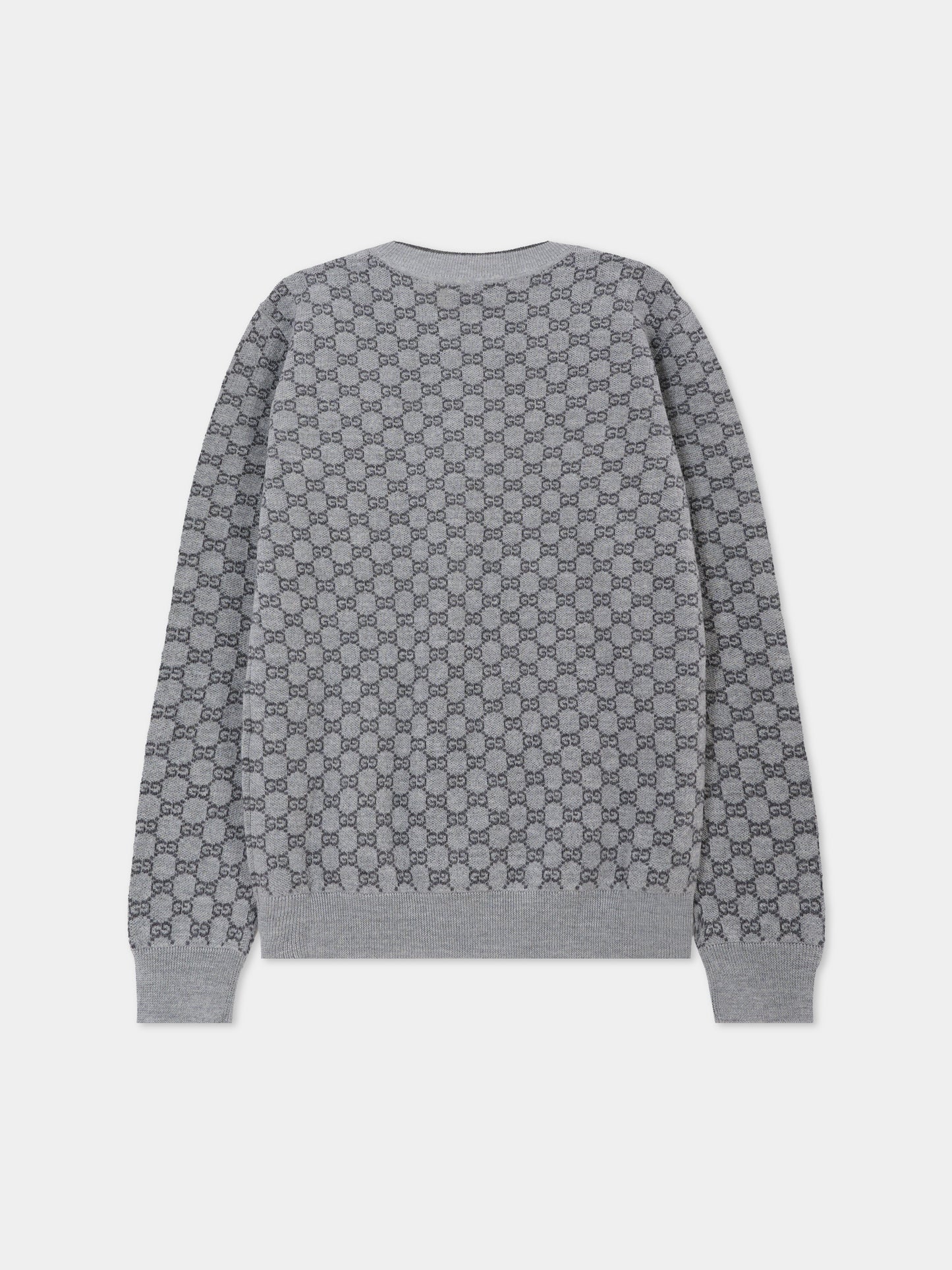 Maglione grigio per bambini con motivo GG,Gucci Kids,834349 XKEZO 1018