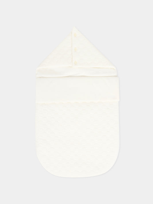 Sacco nanna bianco per neonati con logo,Gucci Kids,793373 XJHH4 9024