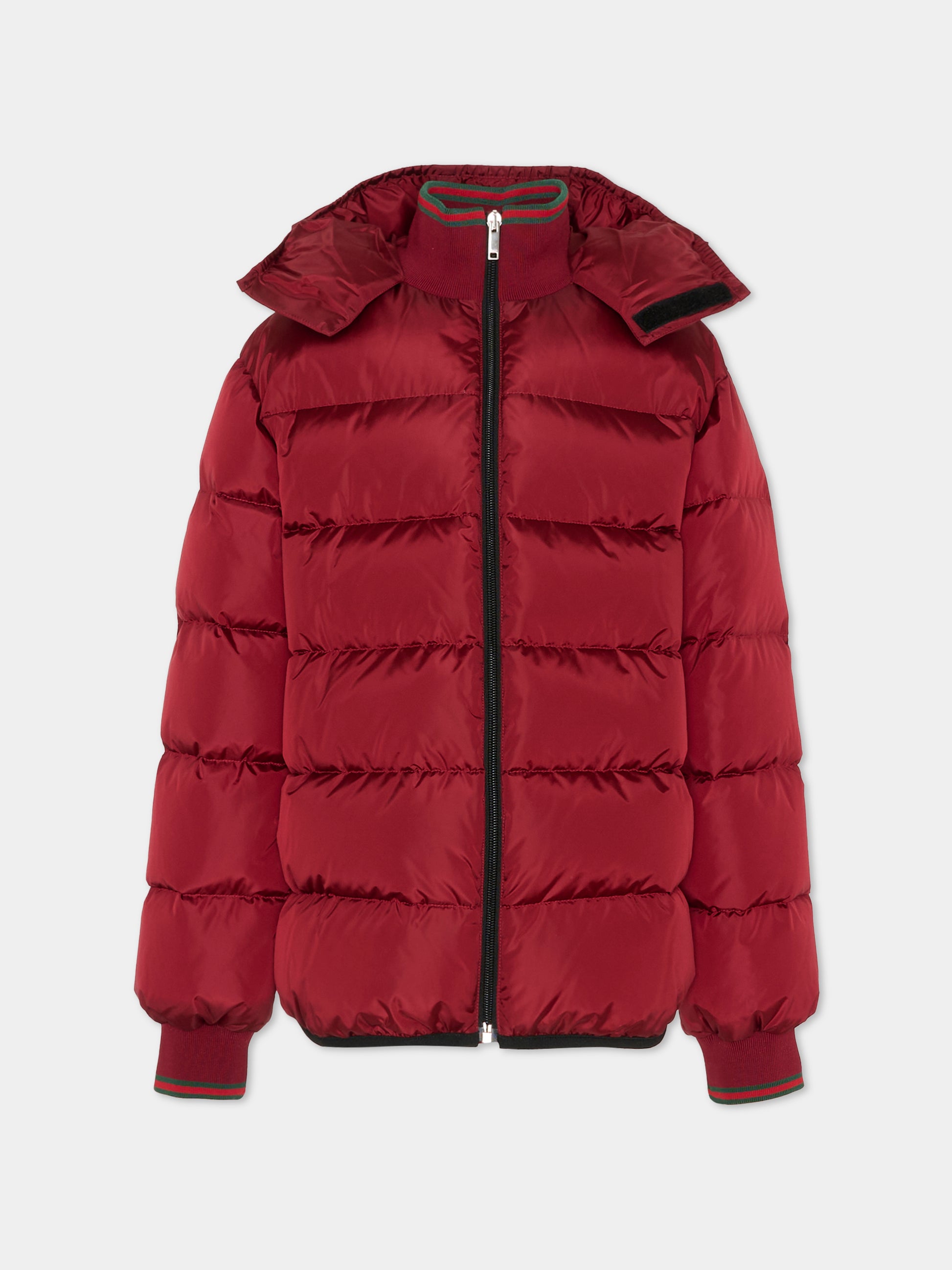 Piumino rosso per bambini con dettagio Web,Gucci Kids,824810 XWA40 6207