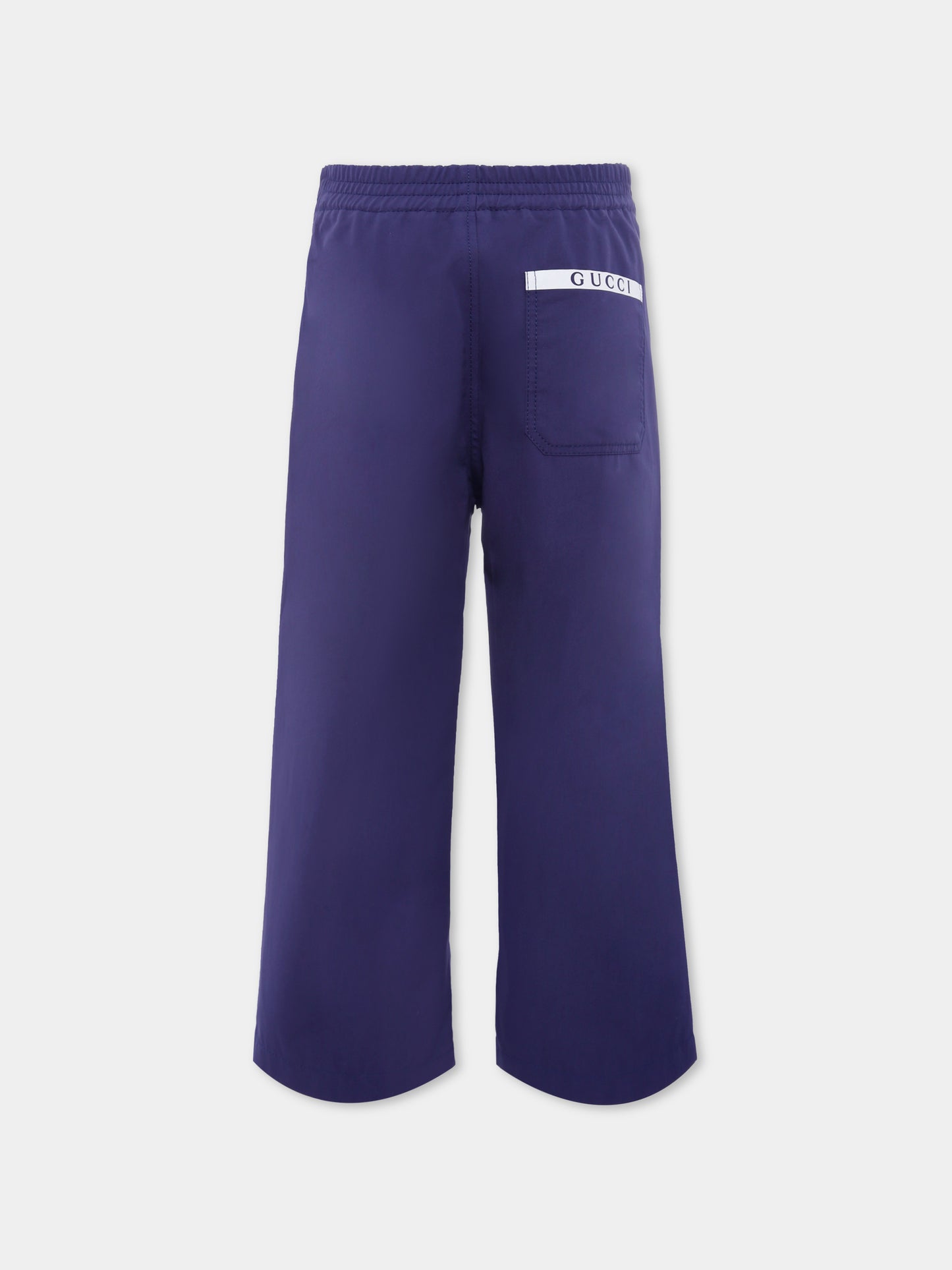 Pantaloni blu per bambino con logo,Gucci Kids,824845 XWA3V 4246