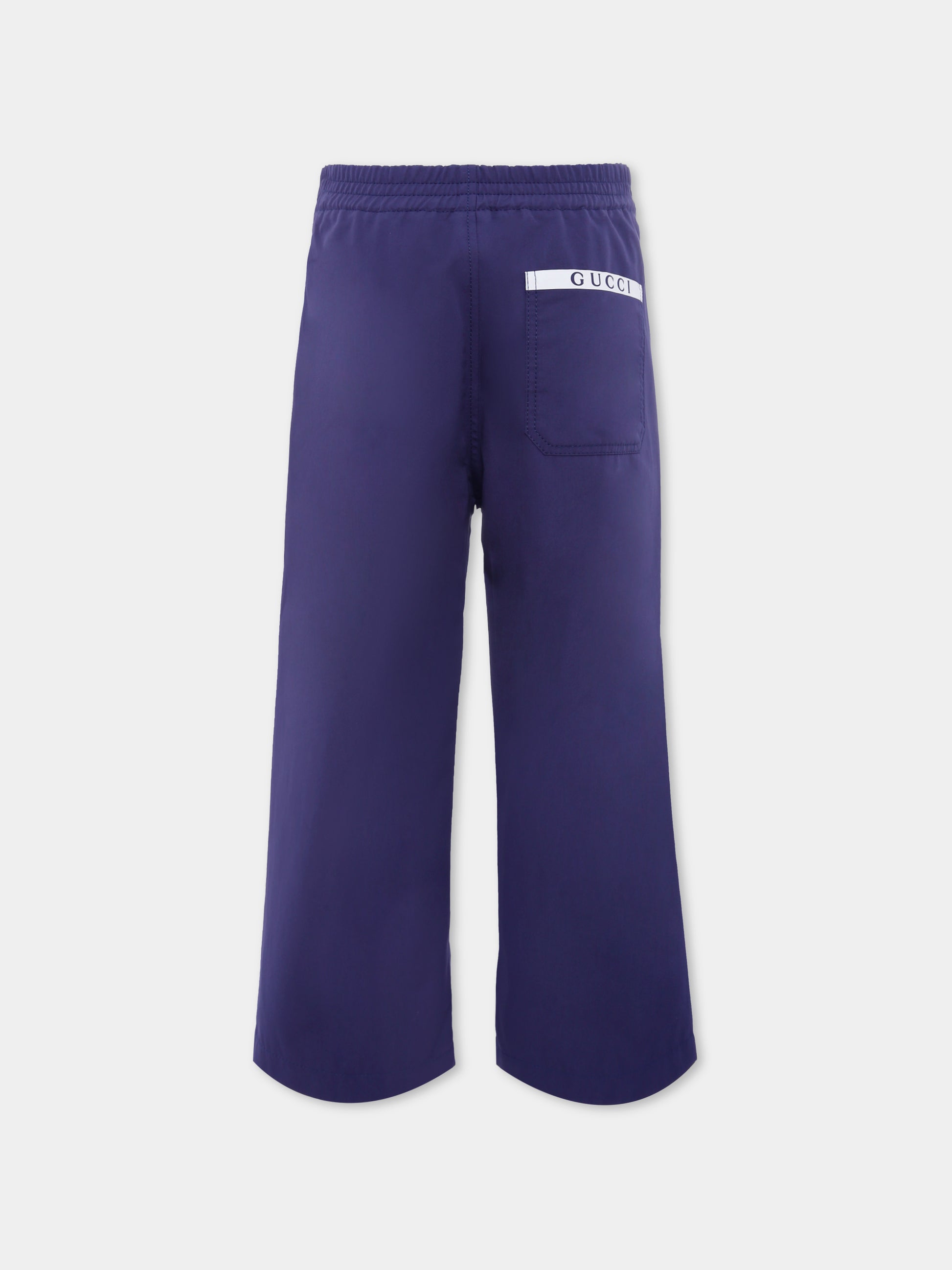 Pantaloni blu per bambino con logo,Gucci Kids,824845 XWA3V 4246