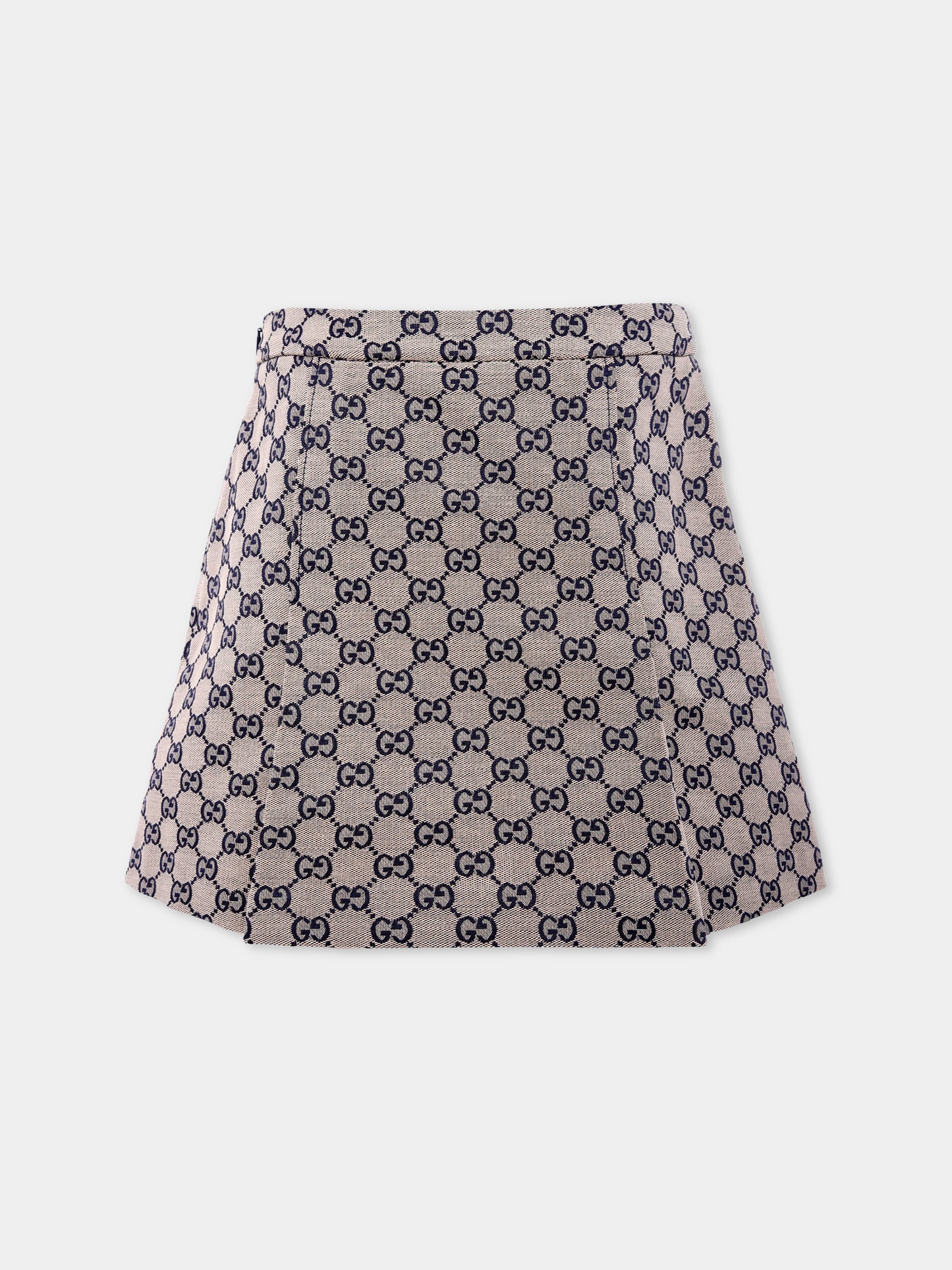 Gonna beige per bambina con morsetto e motivo GG,Gucci Kids,828473 XWA2M 9118